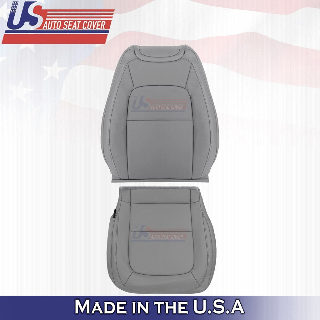 2015 to 2022 For GMC Canyon SLT Driver Top &Bottom Vinyl Seat Cover Gray