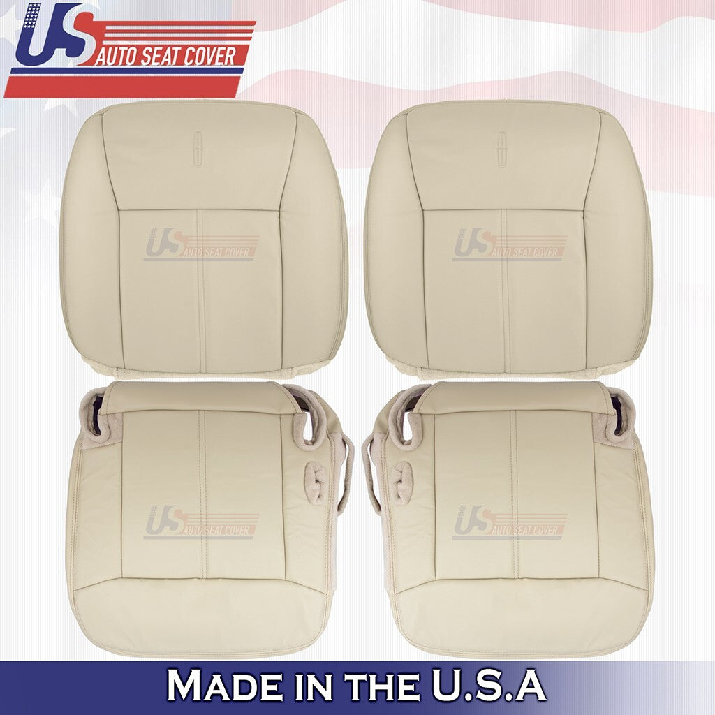2003-2011 Fits Lincoln Town Car Driver Passenger Tops Bottoms Leather Cover Tan