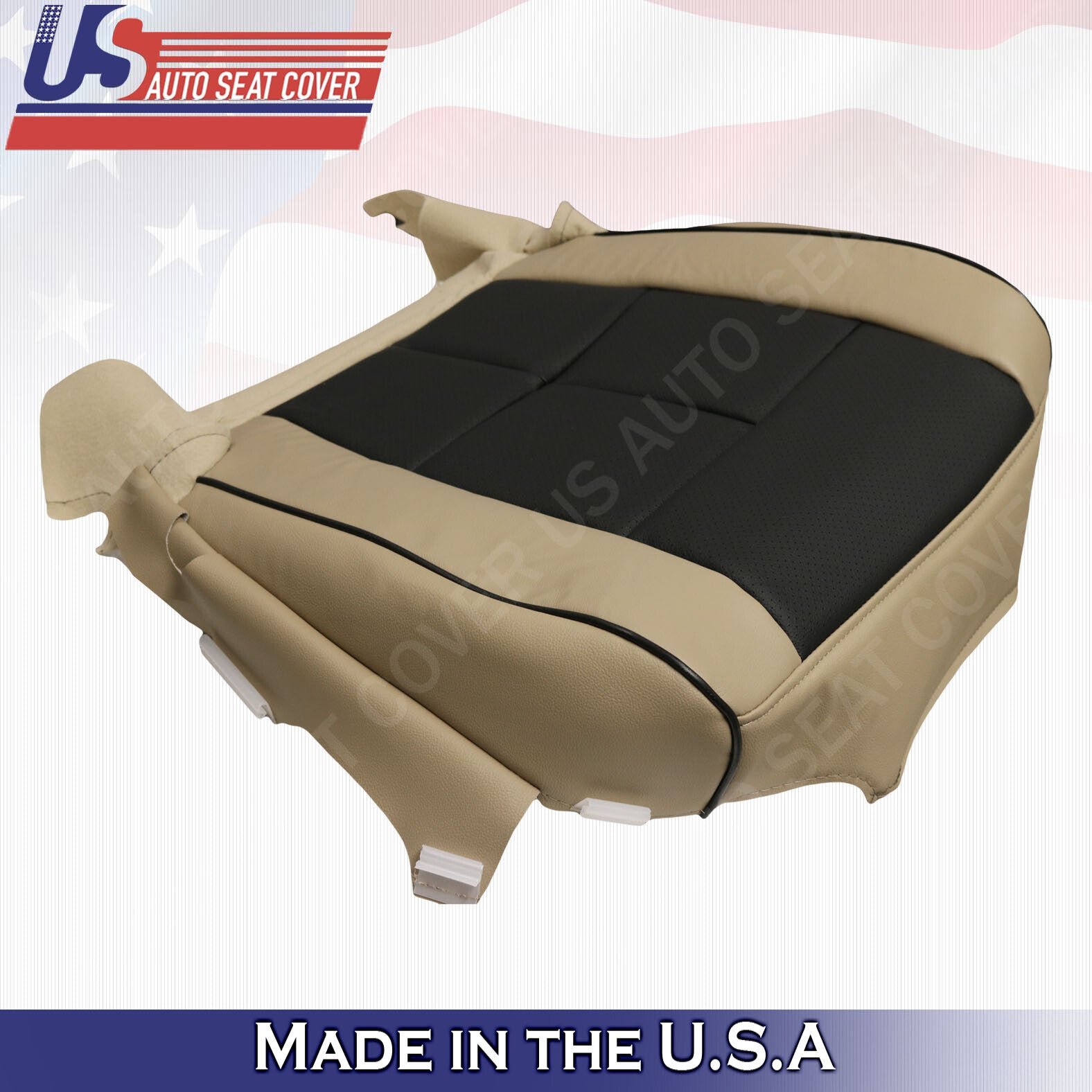 2011 to 2014  Lincoln Navigator Passenger Bottom Perforated seat Cover Black/Tan