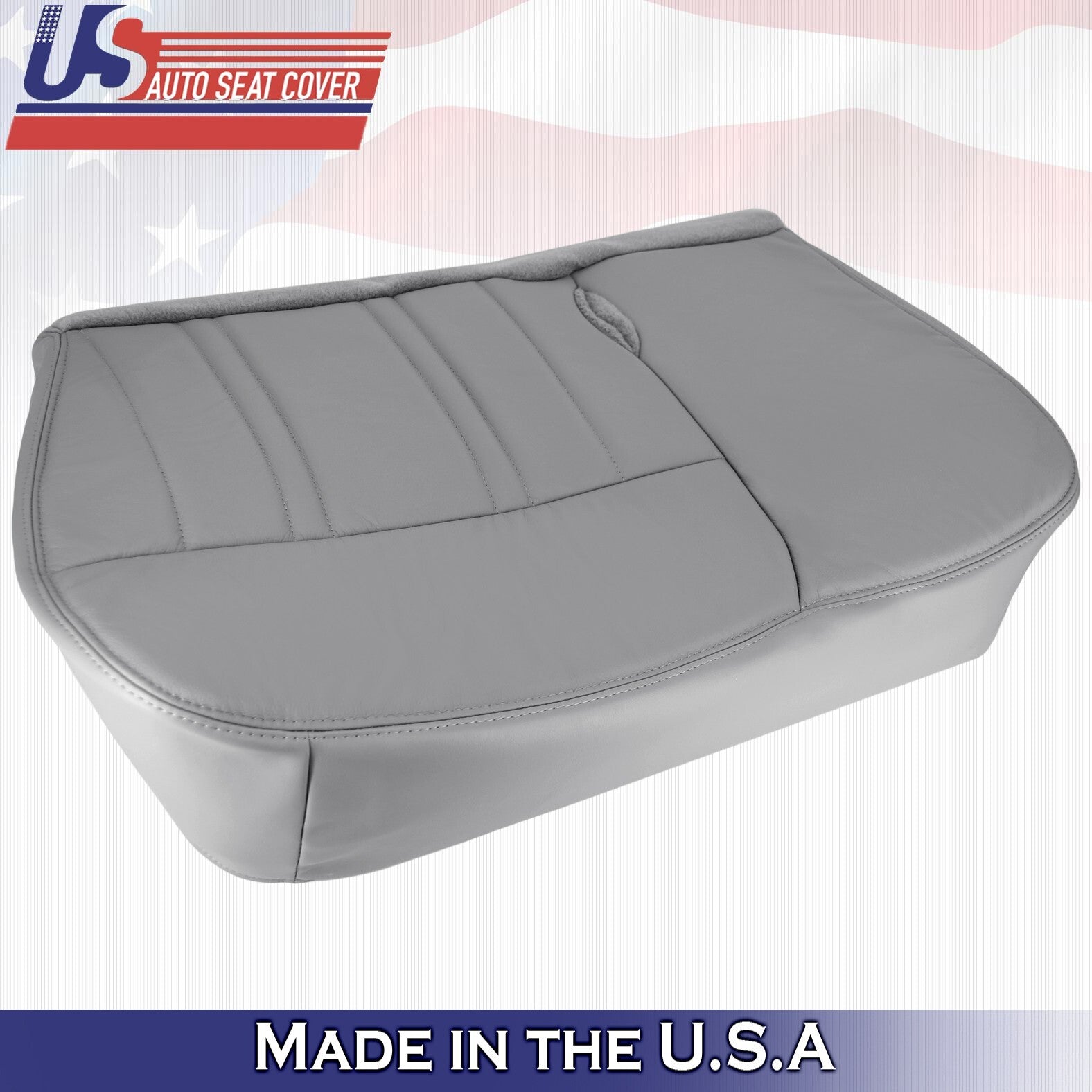 1998 For Ford F150 Lariat XLT Front Passenger Bottom Leather Seat Covers Gray