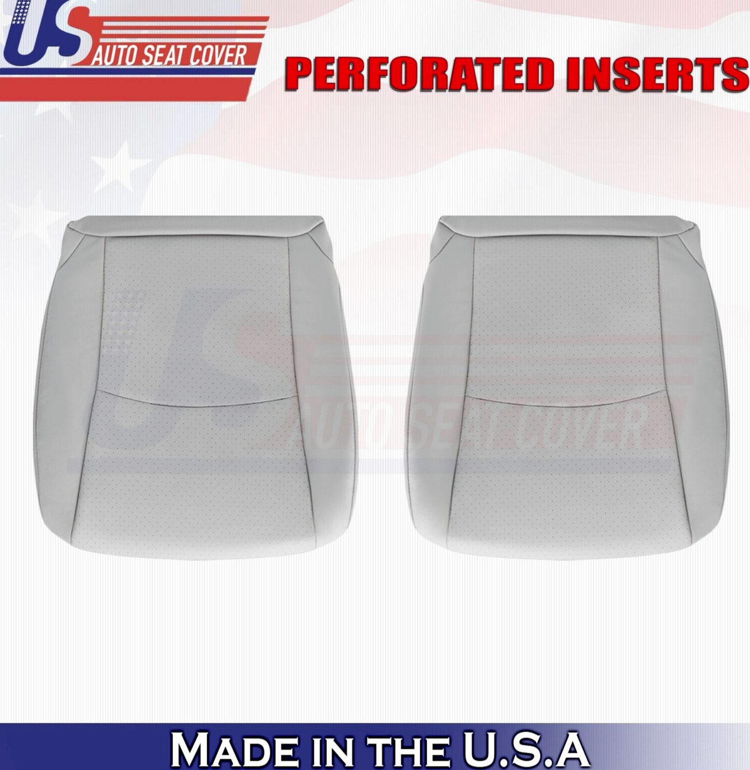 2012 2013 For Toyota Highlander Driver Passenger Bottom Perf Leather Covers Gray