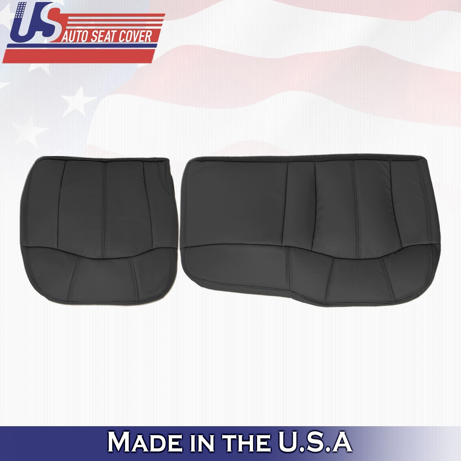 1999 to 2002 Fits Chevy Silverado 2nd Row Bottoms Leather Covers Black