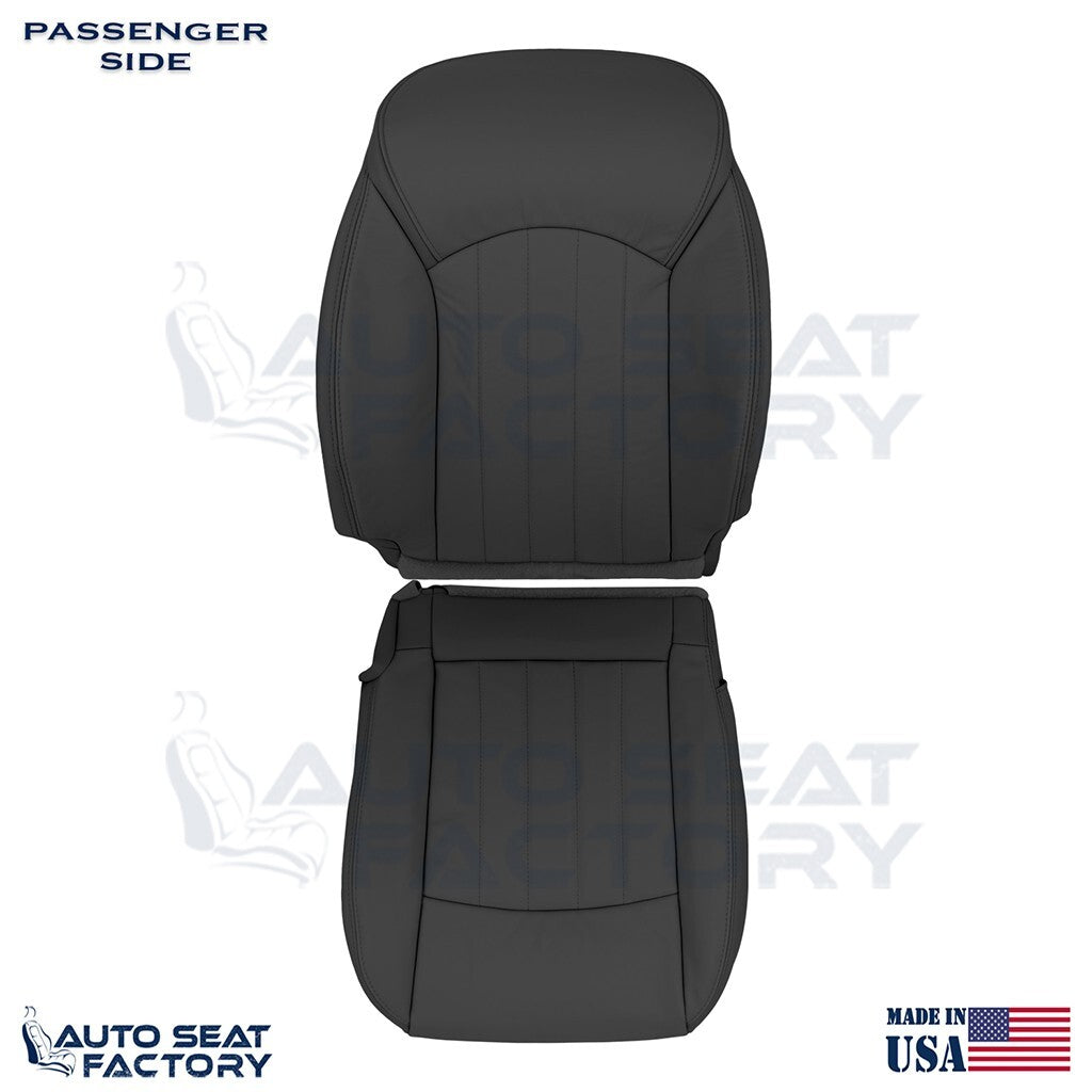 2014 - 2017 Fits Infiniti QX50 PASSENGER Top & Bottom Black Vinyl Seat Covers
