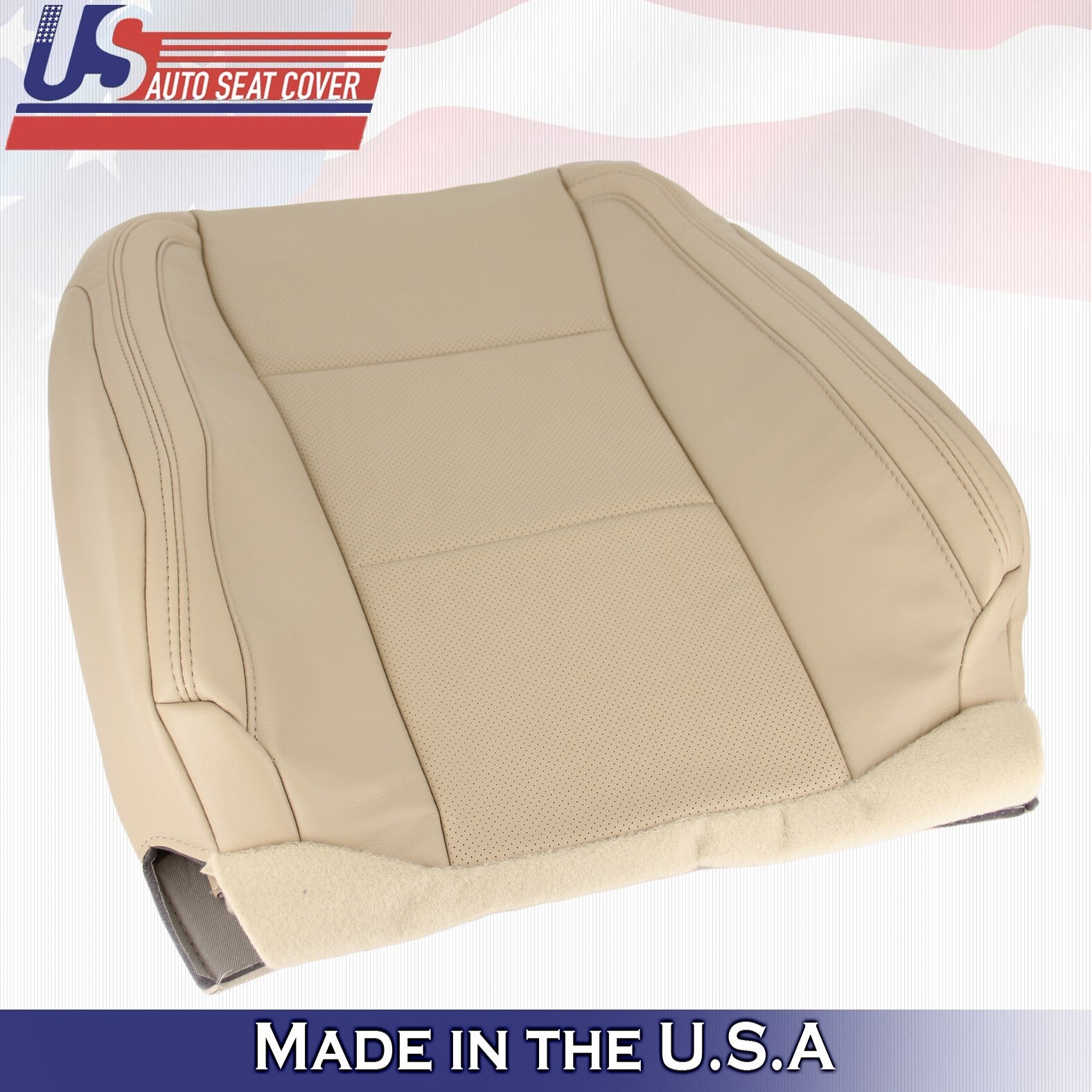 2015 2016 2017 Fits Ford F150 Lariat Driver Side Top Perf Leather Seat Cover Tan