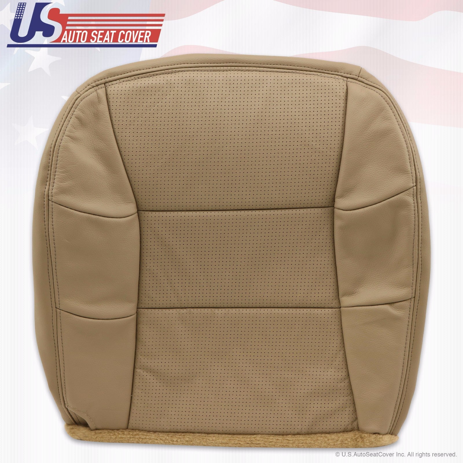 2002 Lincoln Navigator Driver-Passenger Bottom Perforated Leather Seat Cover Tan
