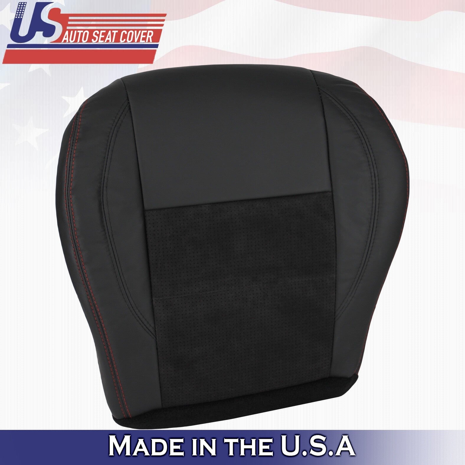 2010 For Dodge Charger RT Driver & Passenger Bottom Perf Leather Seat Covers BLK