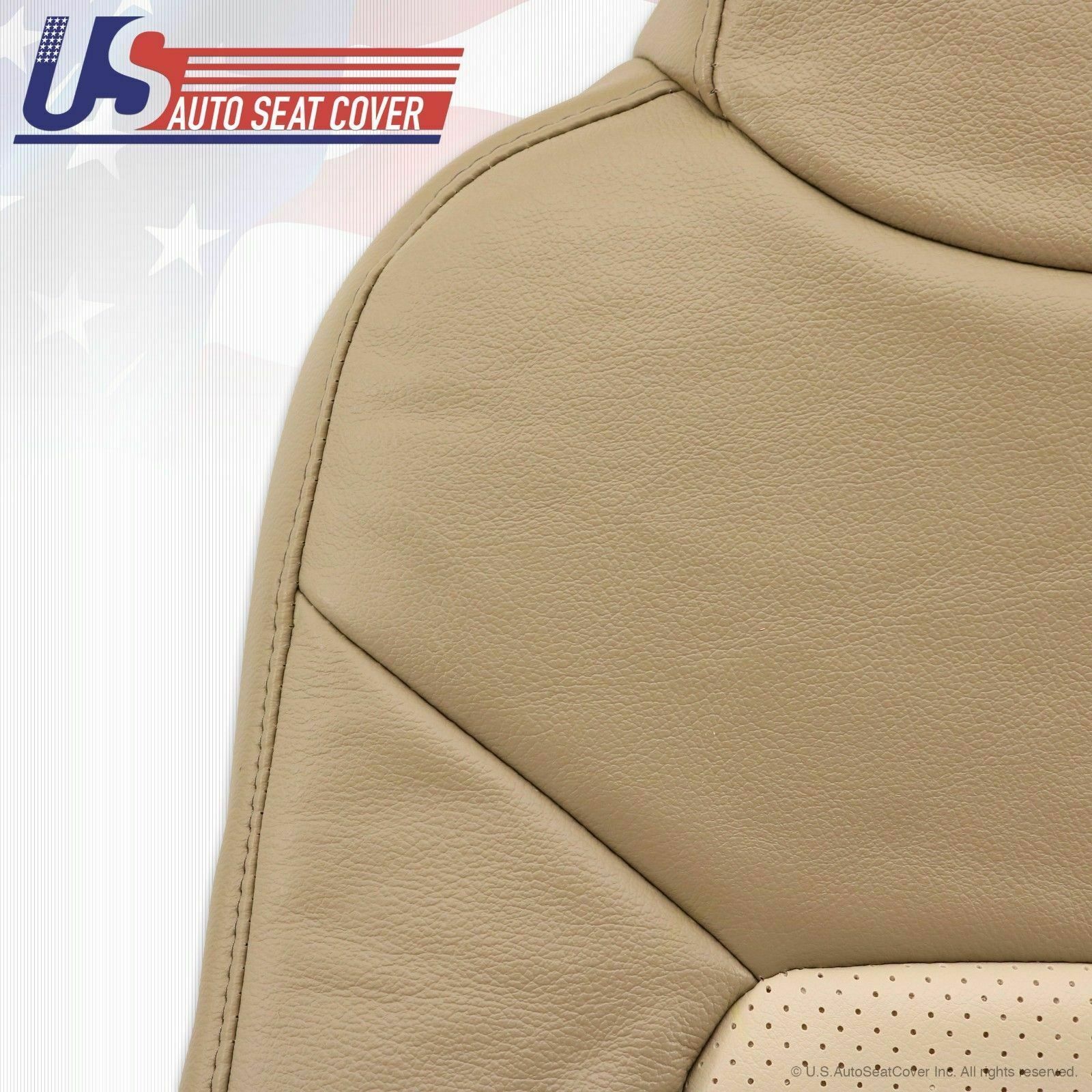 2003-2006 Ford Expedition Eddie Bauer Driver Lean Back Leather Cover 2-Tone Tan