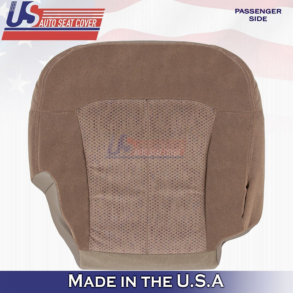 1999 to 2002 Fits Chevy Silverado Passenger Bottom Cloth Seat Cover Dark Tan
