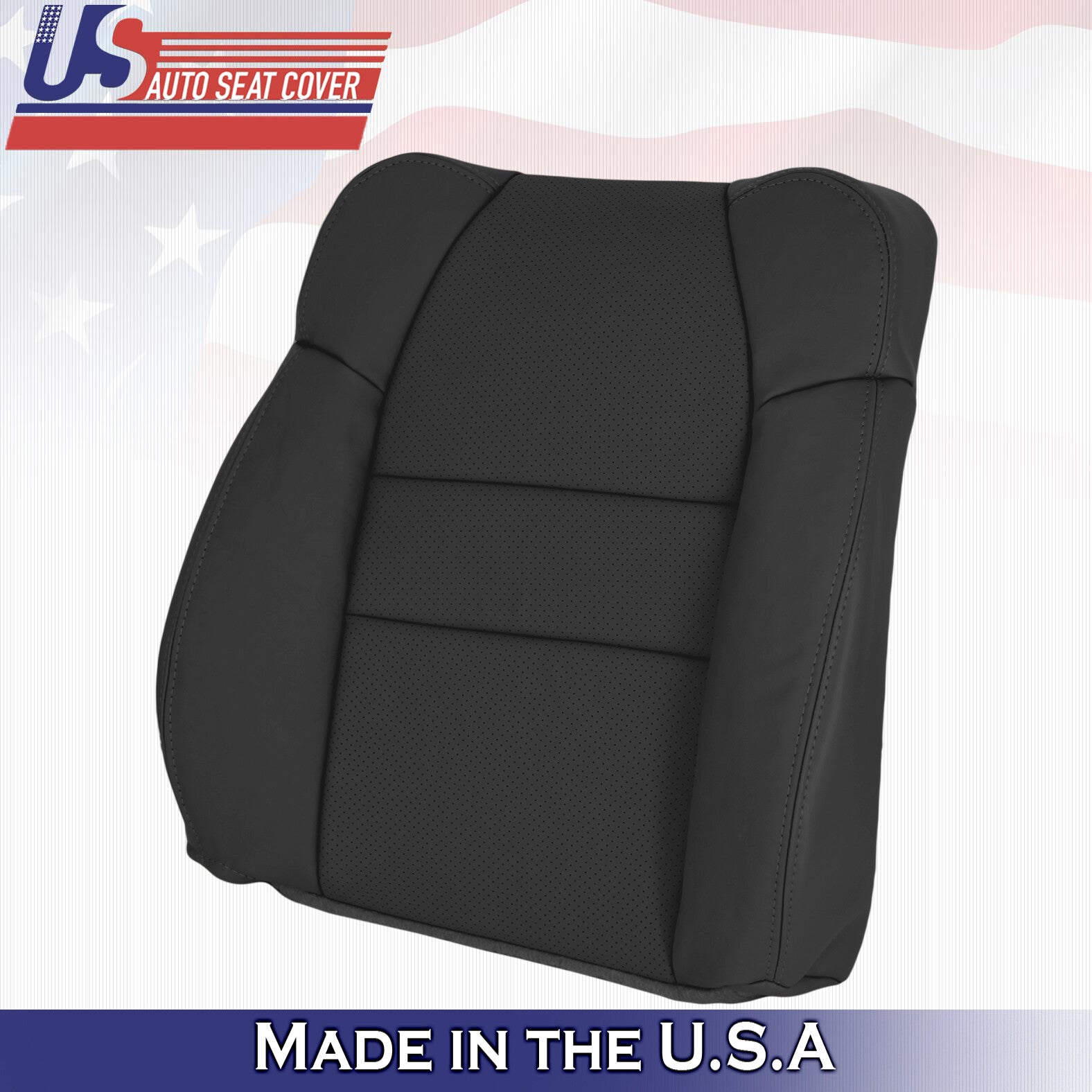 2003 For Acura MDX Driver & Passenger 2x Top Synthetic Leather Seat Covers Black