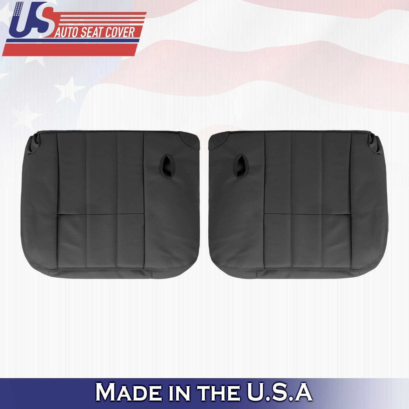 2003 For Mercury Grand Marquis Driver & Passenger Bottom Leather Seat Covers BLK