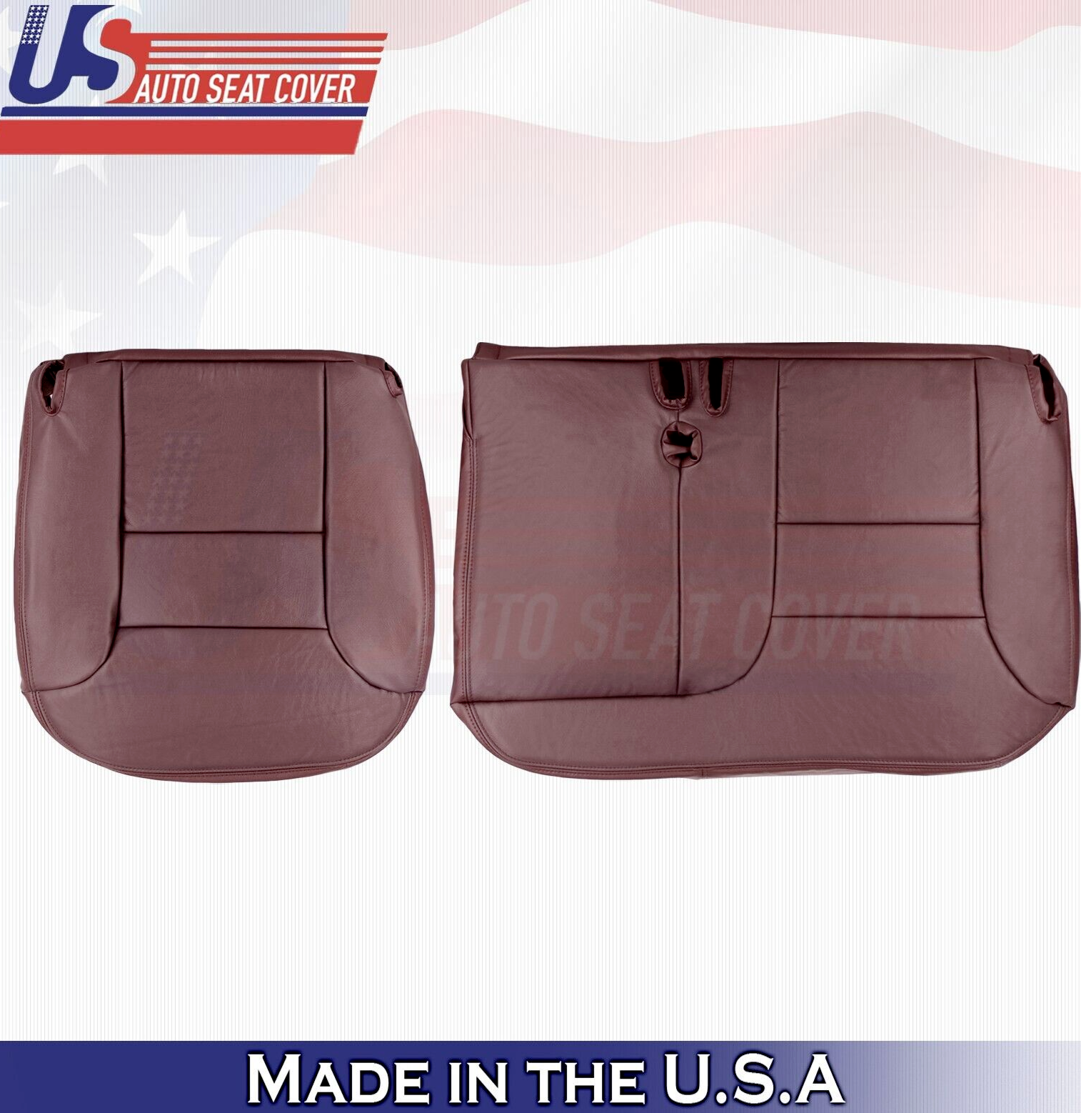 1995 to 2000 For Chevy Silverado 3500 Driver Passenger Bottom Leather Covers Red