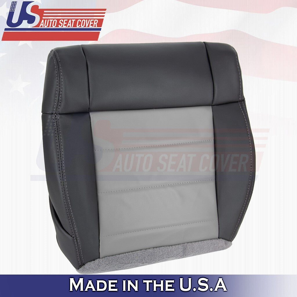 2008 to 2012 Fits Jeep Wrangler Passenger Bottom Leather Cover Dk/Med Slate Gray