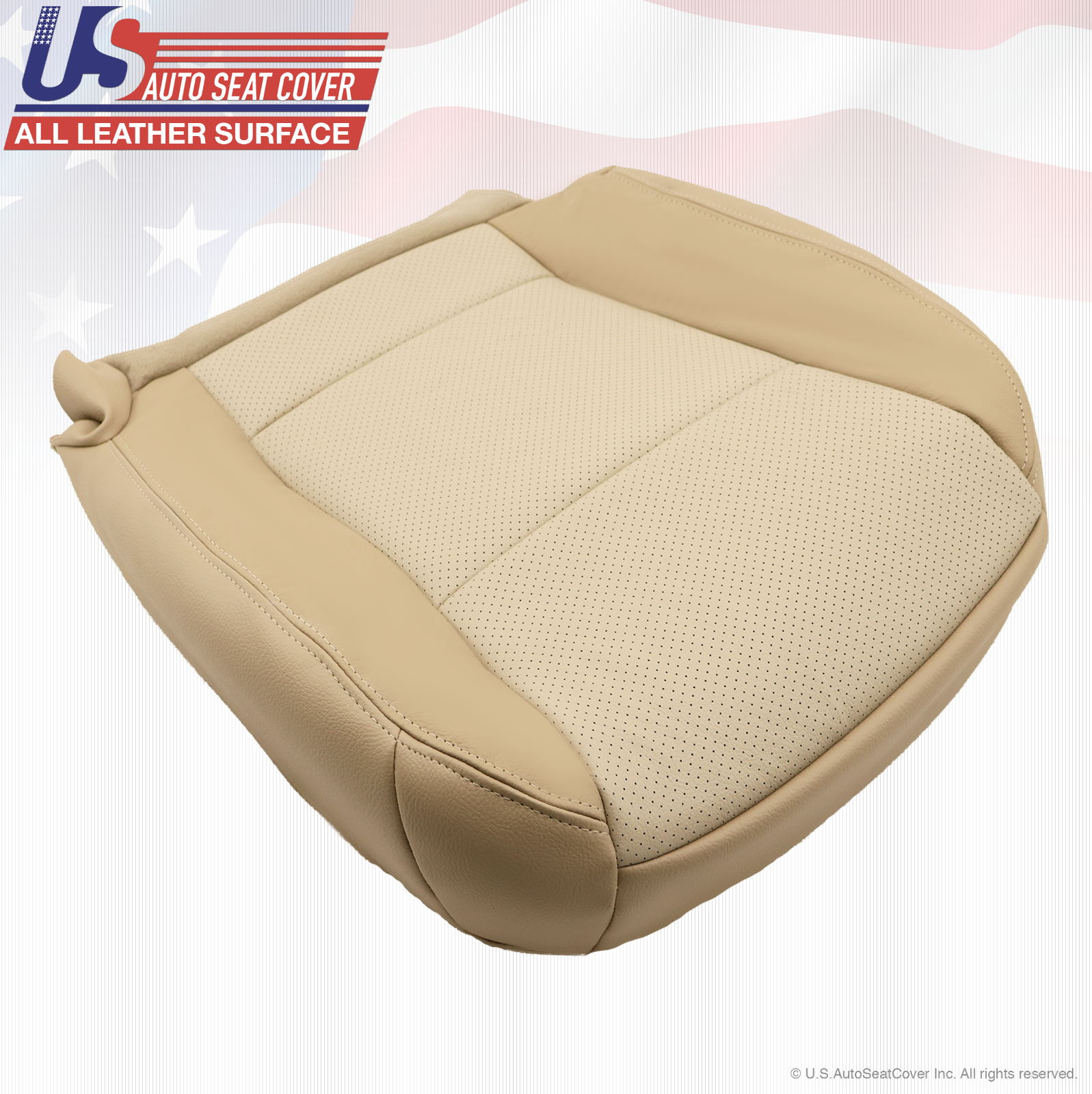 2006 Mercury Mountaineer DRIVER Bottom Replacement Seat LEATHER Cover 2-Tone Tan