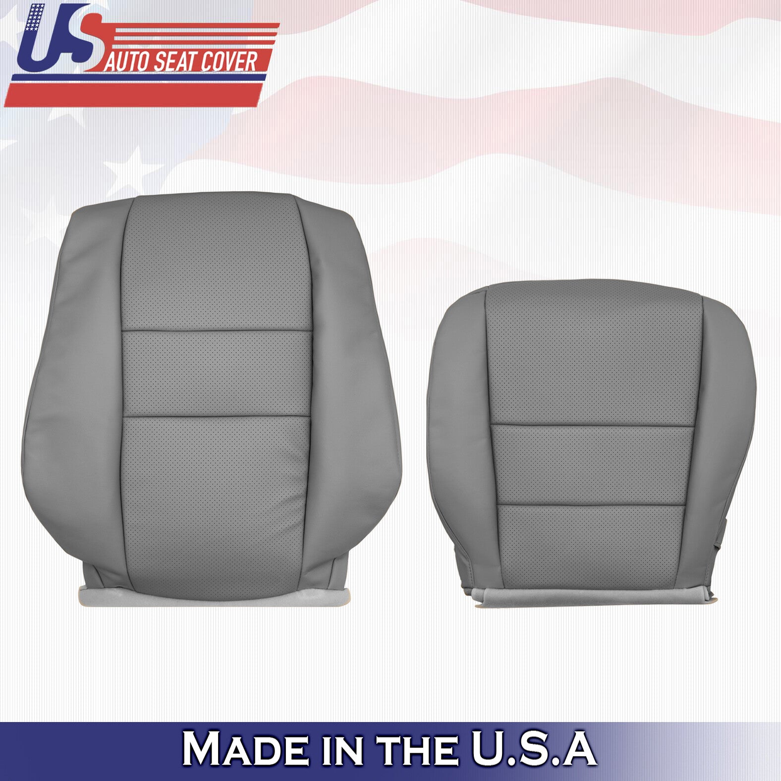 For 2005 2006 2007 2008 Acura RL Driver Top & Bottom Leather Seat Covers Taupe