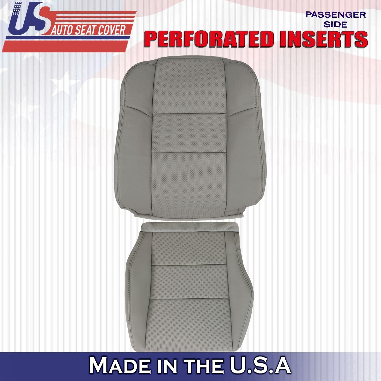 2011 2012 For Acura RDX Passenger Top Bottom Synthetic Perf Leather Covers Gray