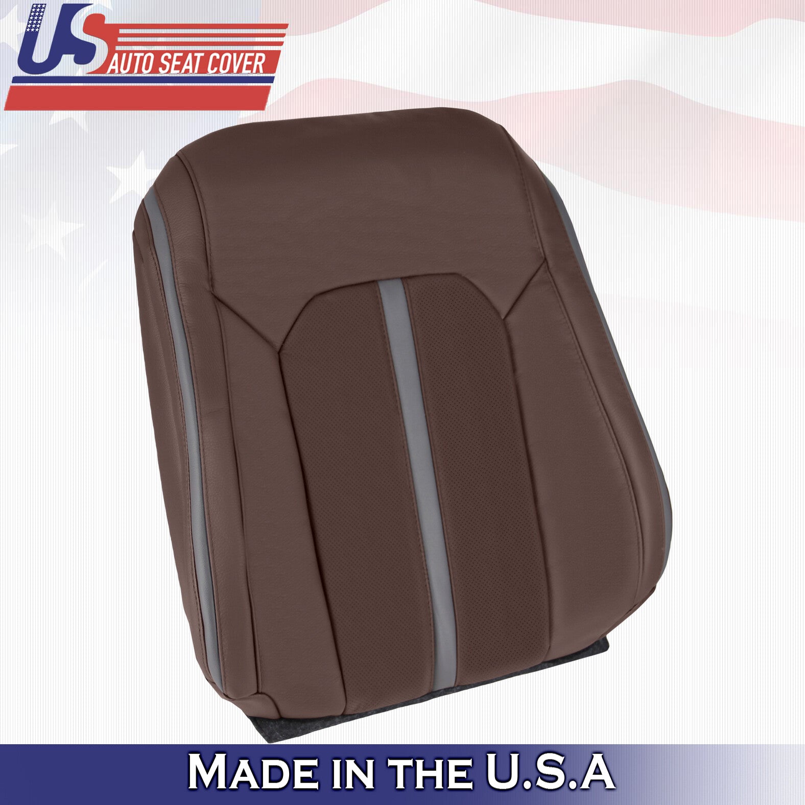 2019 2020 For Ford F150 Platinum Driver Top Perforated Leather Seat Cover Brown