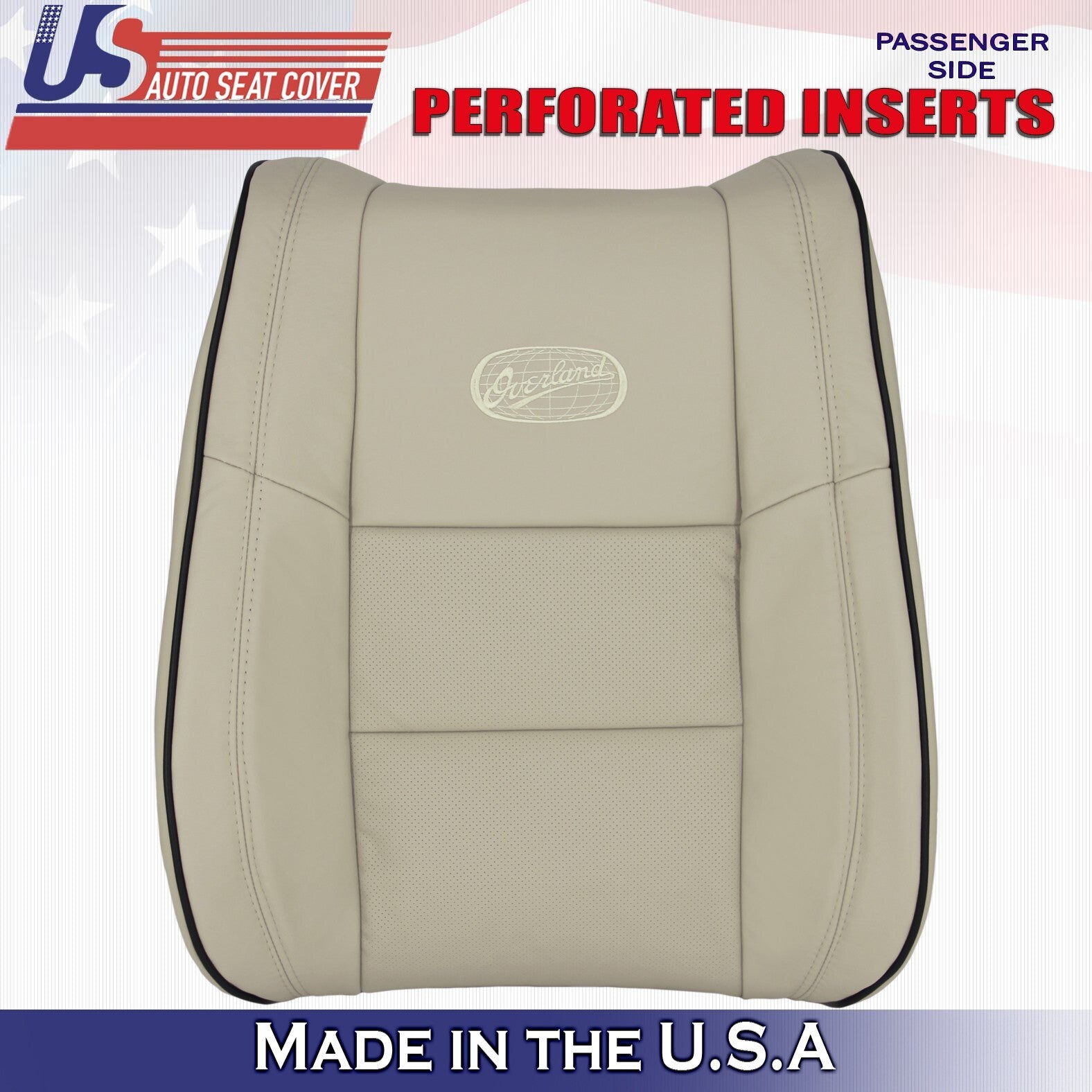 2017 For Jeep Grand Cherokee OVERLAND Passenger Top & Bottom Leather Covers Tan