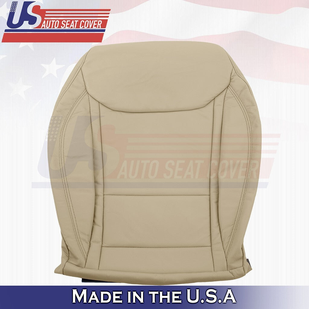 2012-2015 Fits Tesla Model S Driver & Passenger Bottom Vinyl Seat Covers Tan