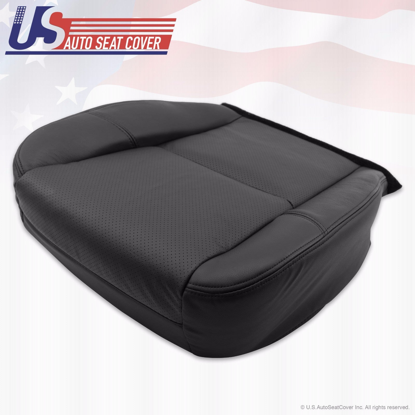 2011 2012 Chevy Avalanche LTZ PASSENGER Bottom Seat Cover PERFORATED LEATHER BLK