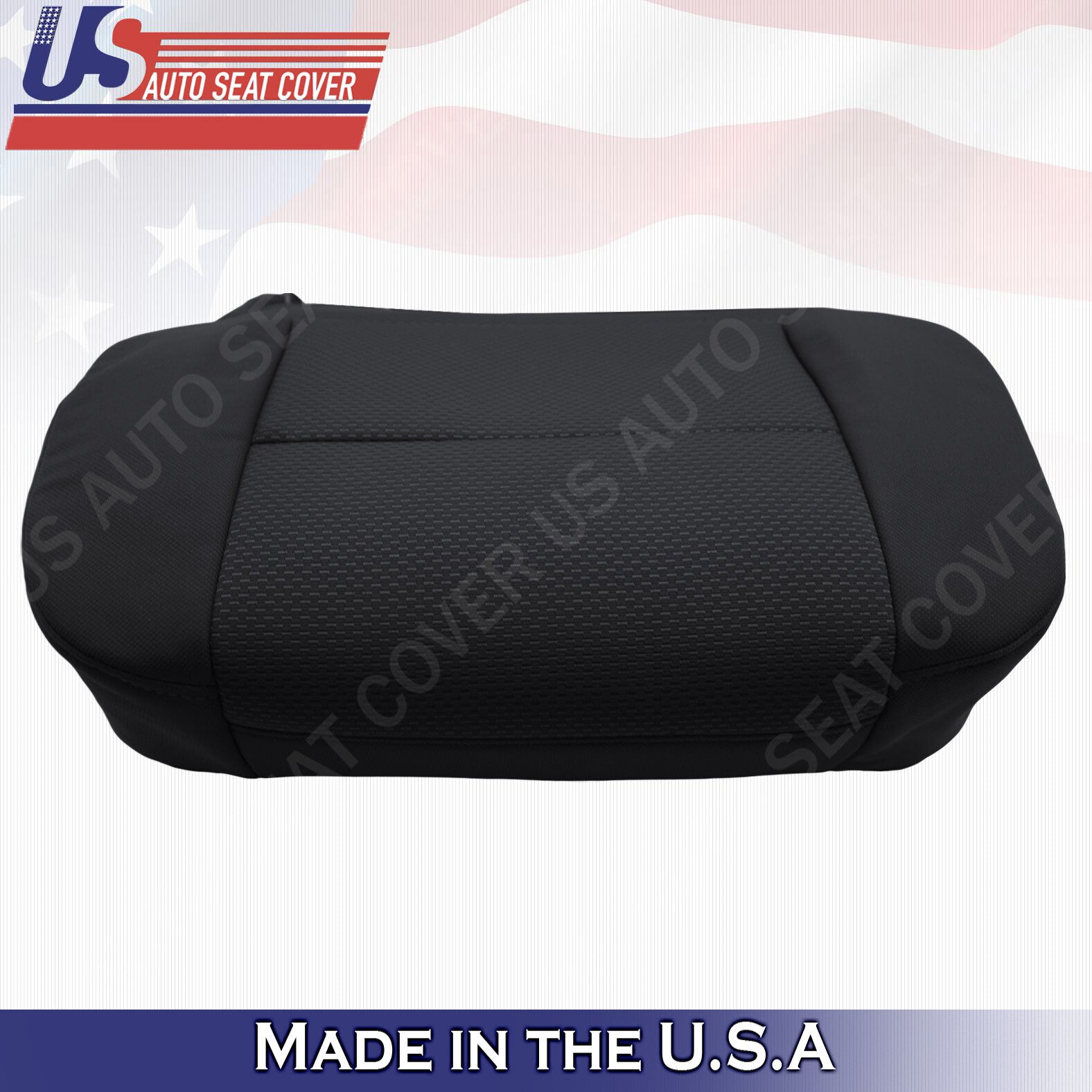 2014 to 2018 Chevy Silverado 1500 Driver Bottom Cloth Seat Cover Ebony Black