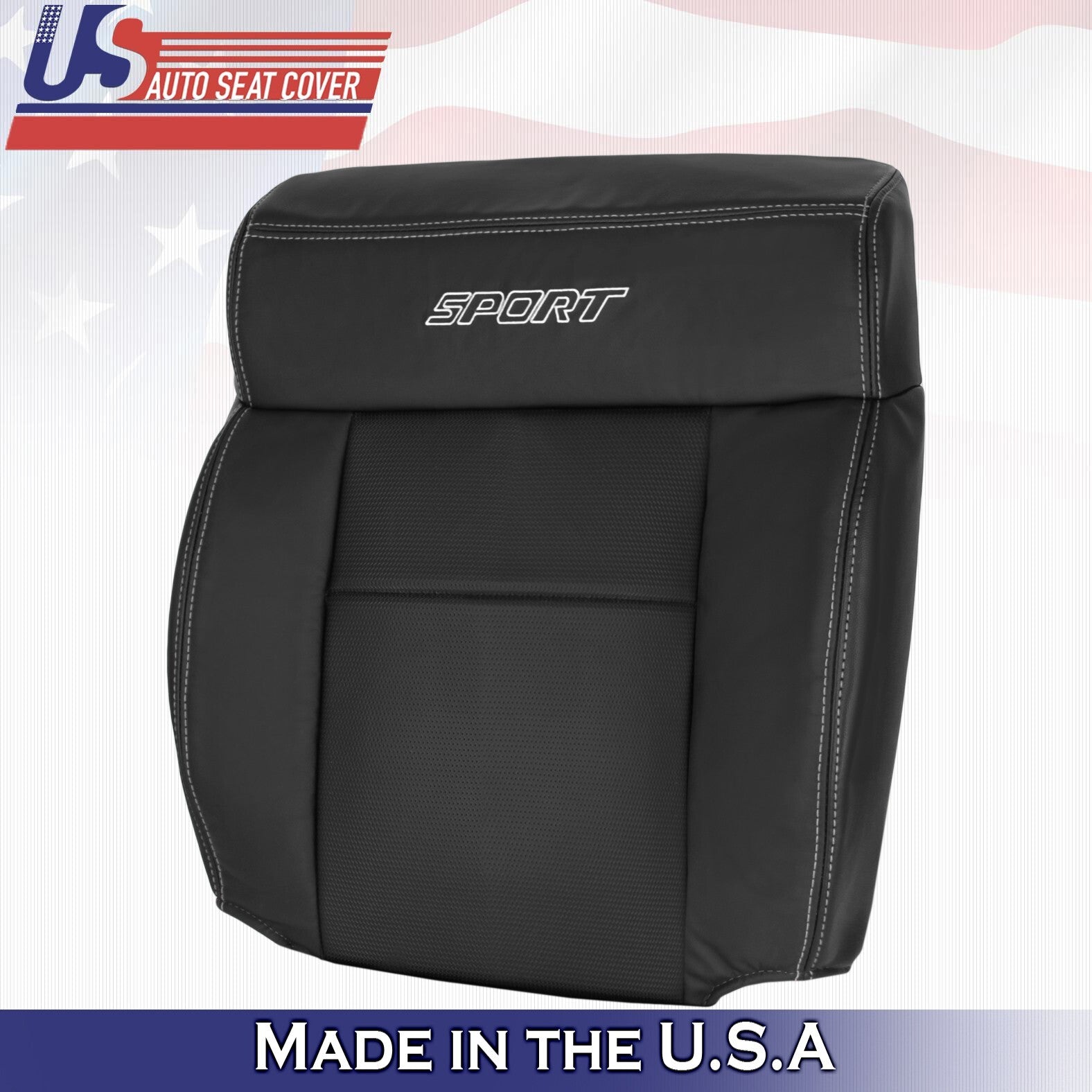 2004-2008 FITS Ford F150 Sport DRIVER & PASSENGER Top Leather Cover Black