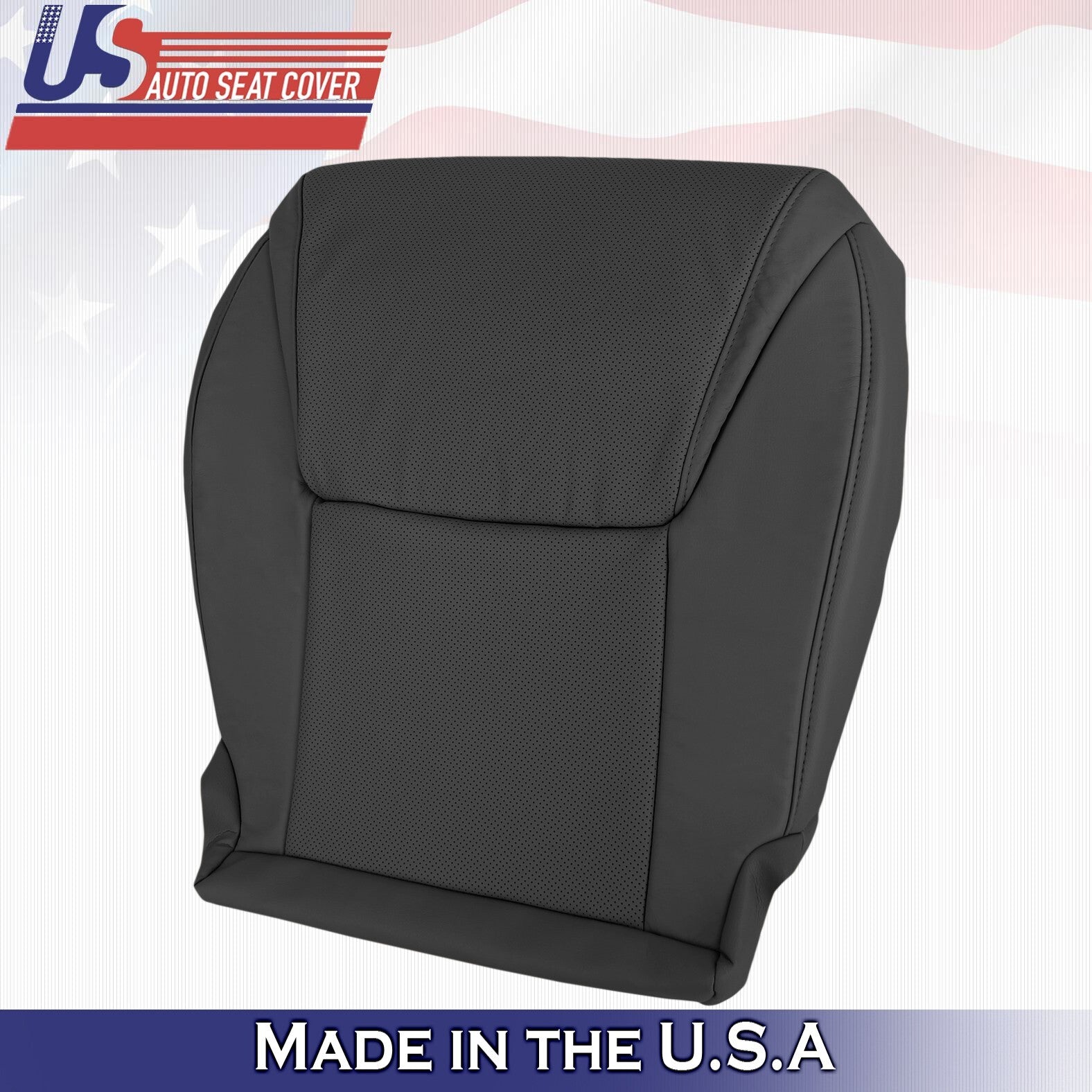 2012 to 2015 For Lexus LX570 Driver Bottom Leather w/ Perf Seat Cover Black