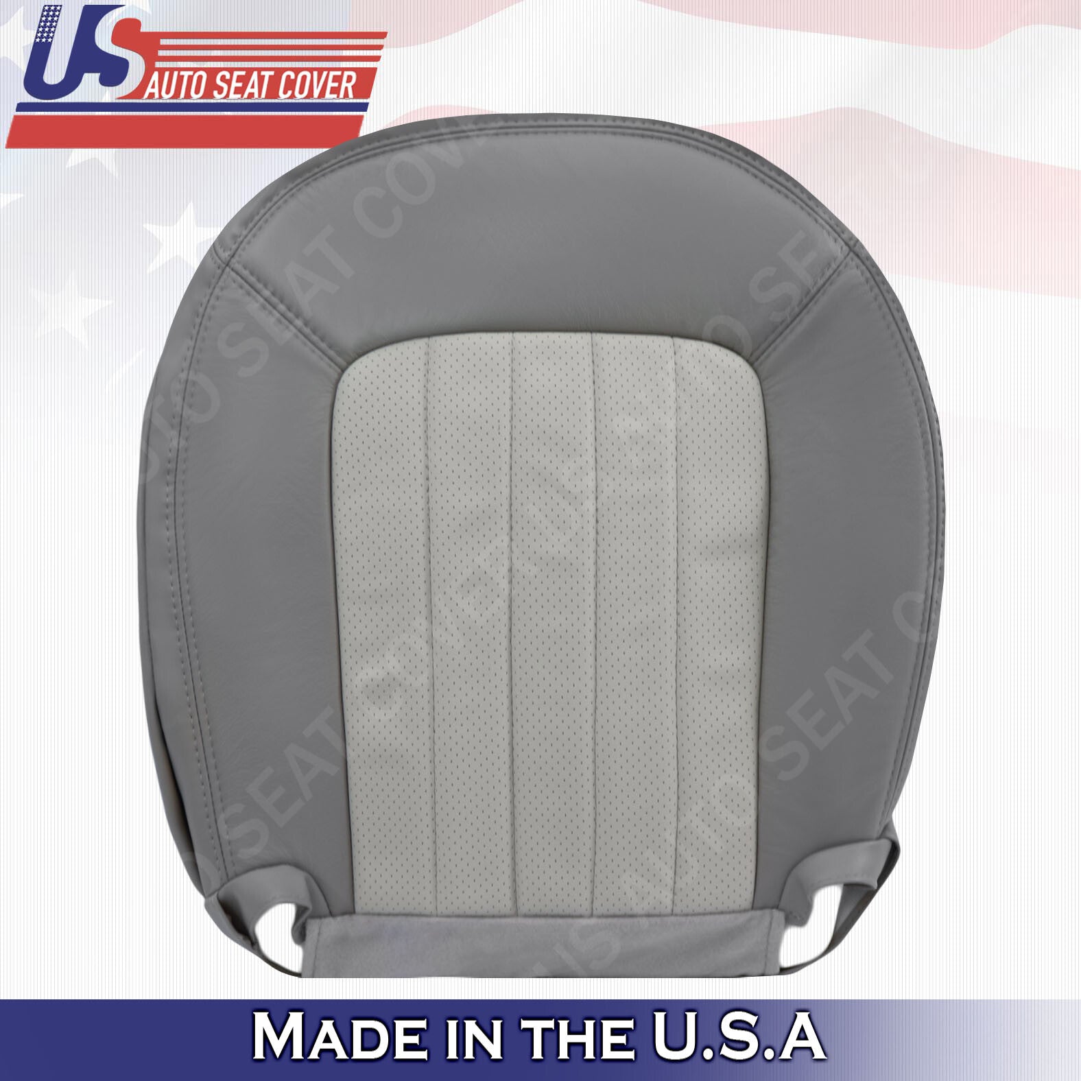 2002 TO 2005 Mercury Mountaineer Passenger Bottom Leather Seat Cover 2-TONE GRAY