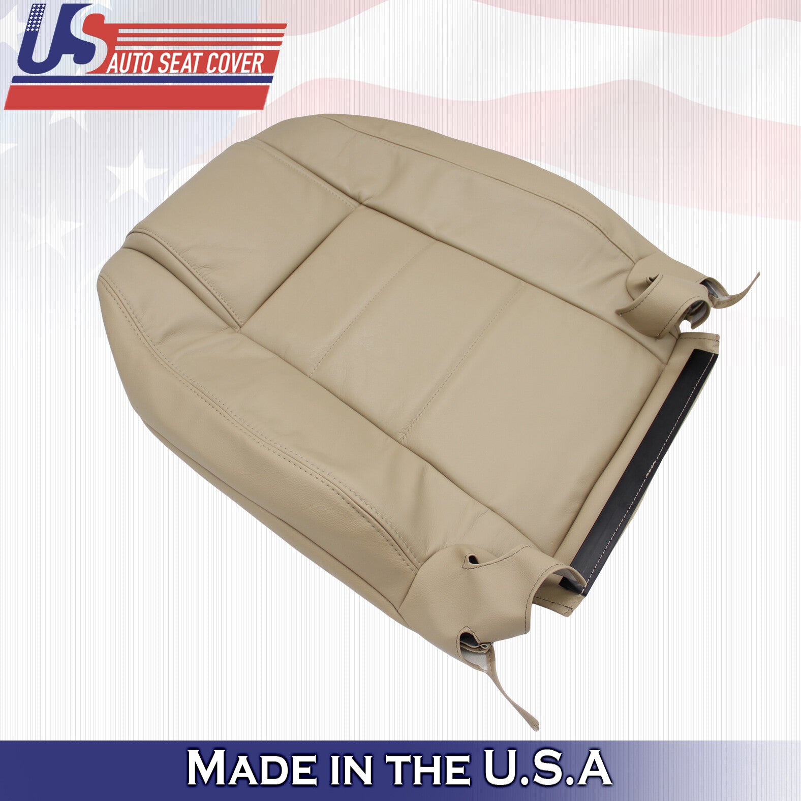2005 to 2009 For Ford Mustang V6 Driver Side Top Leather Seat Cover in Tan