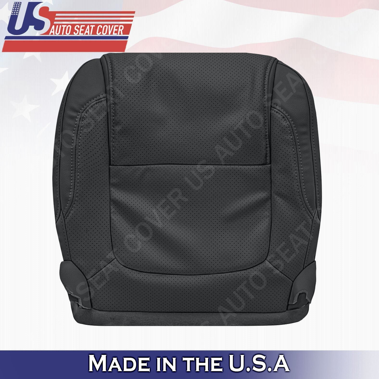 2011 to 2015 For Ford Explorer Front 2x Bottom & 2x Top Leather Seat Covers BLK