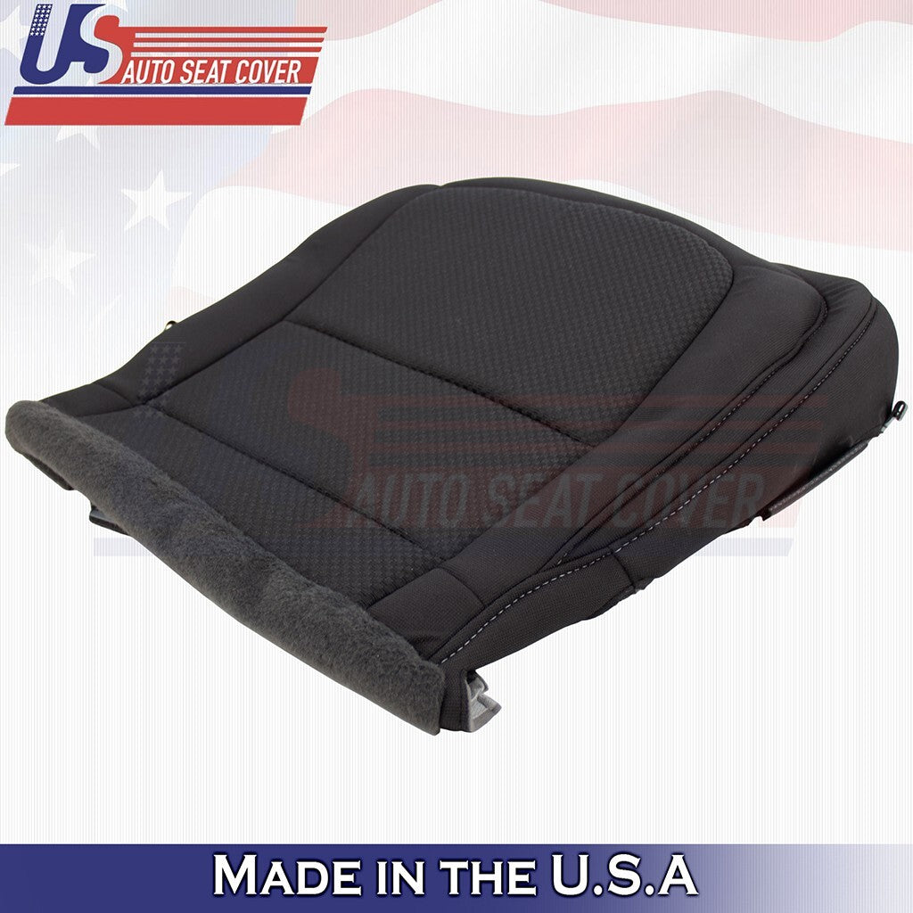 2015 to 2021 Fits Chevy Colorado Driver&Passenger Bottoms Cloth Seat Cover Black