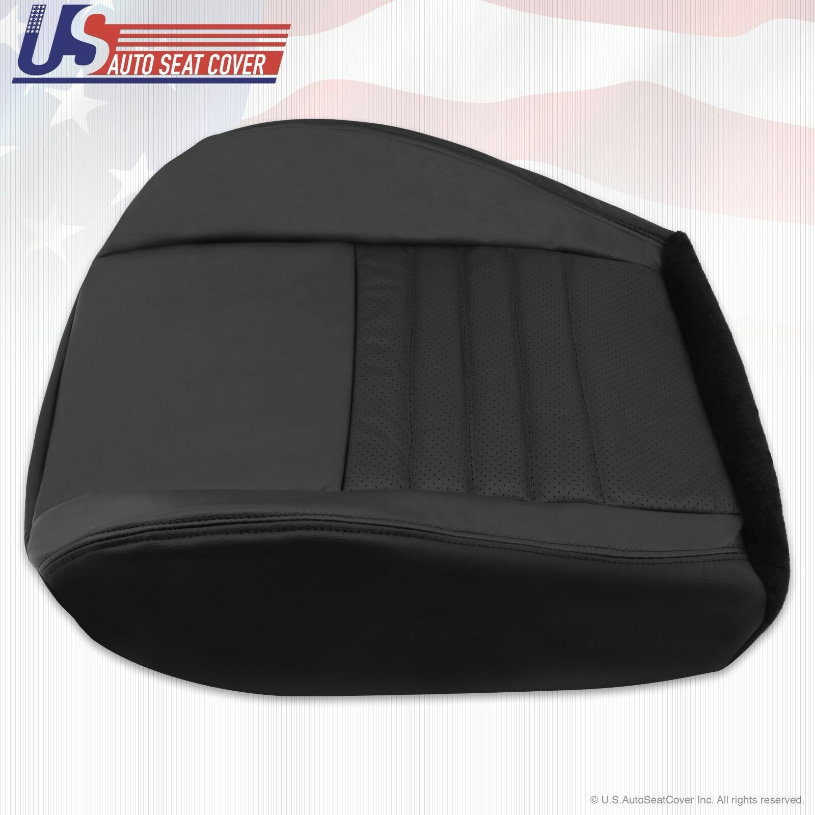 Passenger Bottom Leather Seat Cover 1999 to 2004 Fits Ford Mustang Black