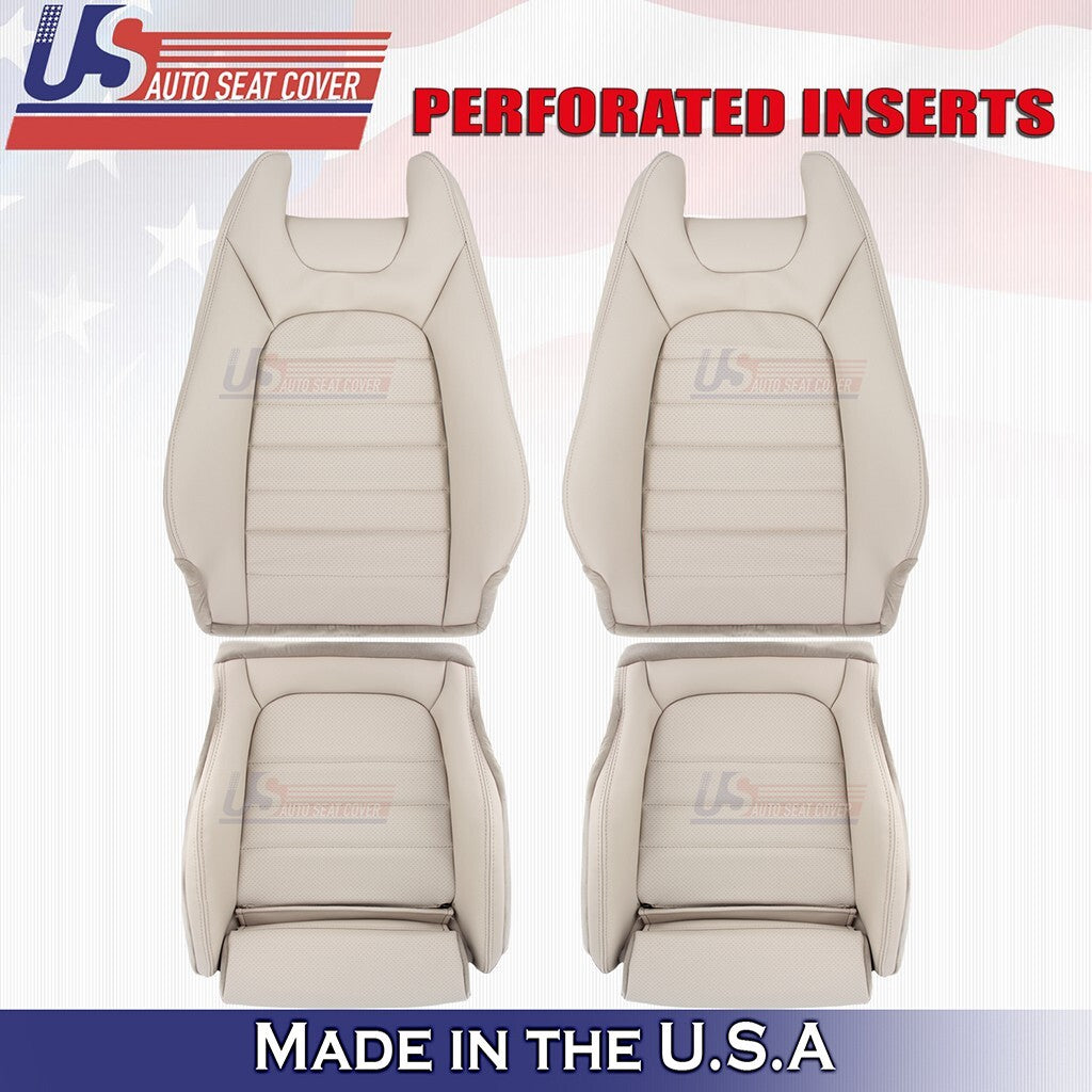 2015 to 2021 Fits Mercedes Benz C250 Front Set Bottoms &Tops Vinyl Cover Tan