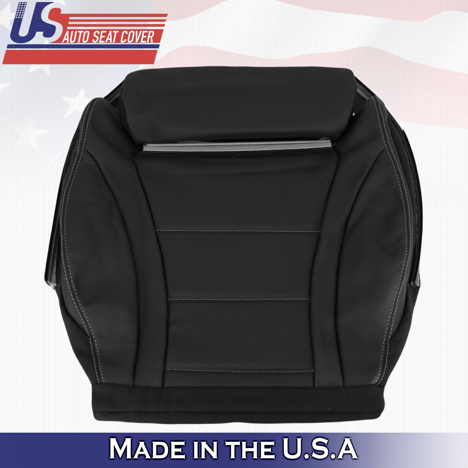 2015 to 2020 Mercedes C Class Driver bottom leather seat cover Black