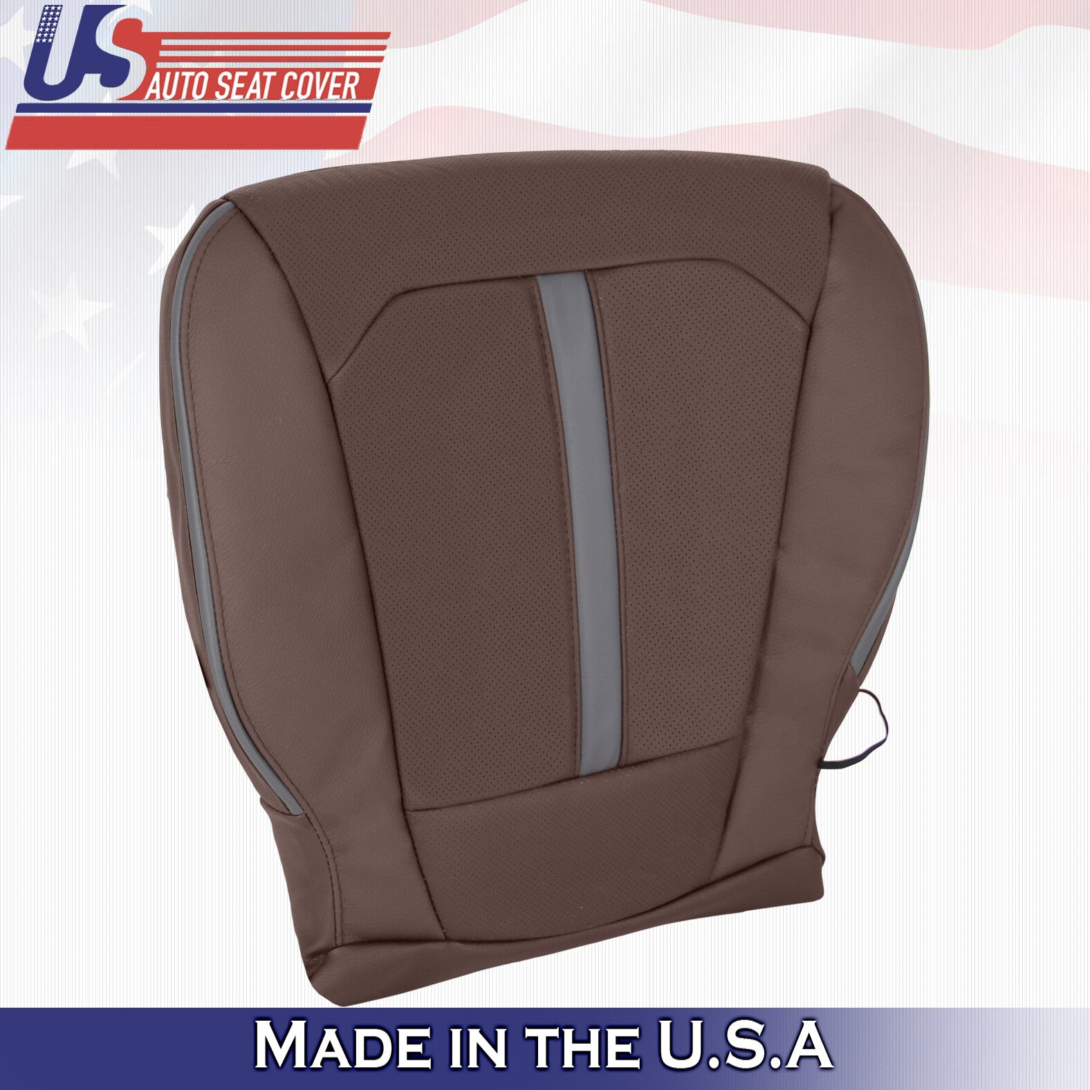 2015 For Ford F150 Platinum 2x Top & 2x Bottom Perf Leather Seat Covers Brown