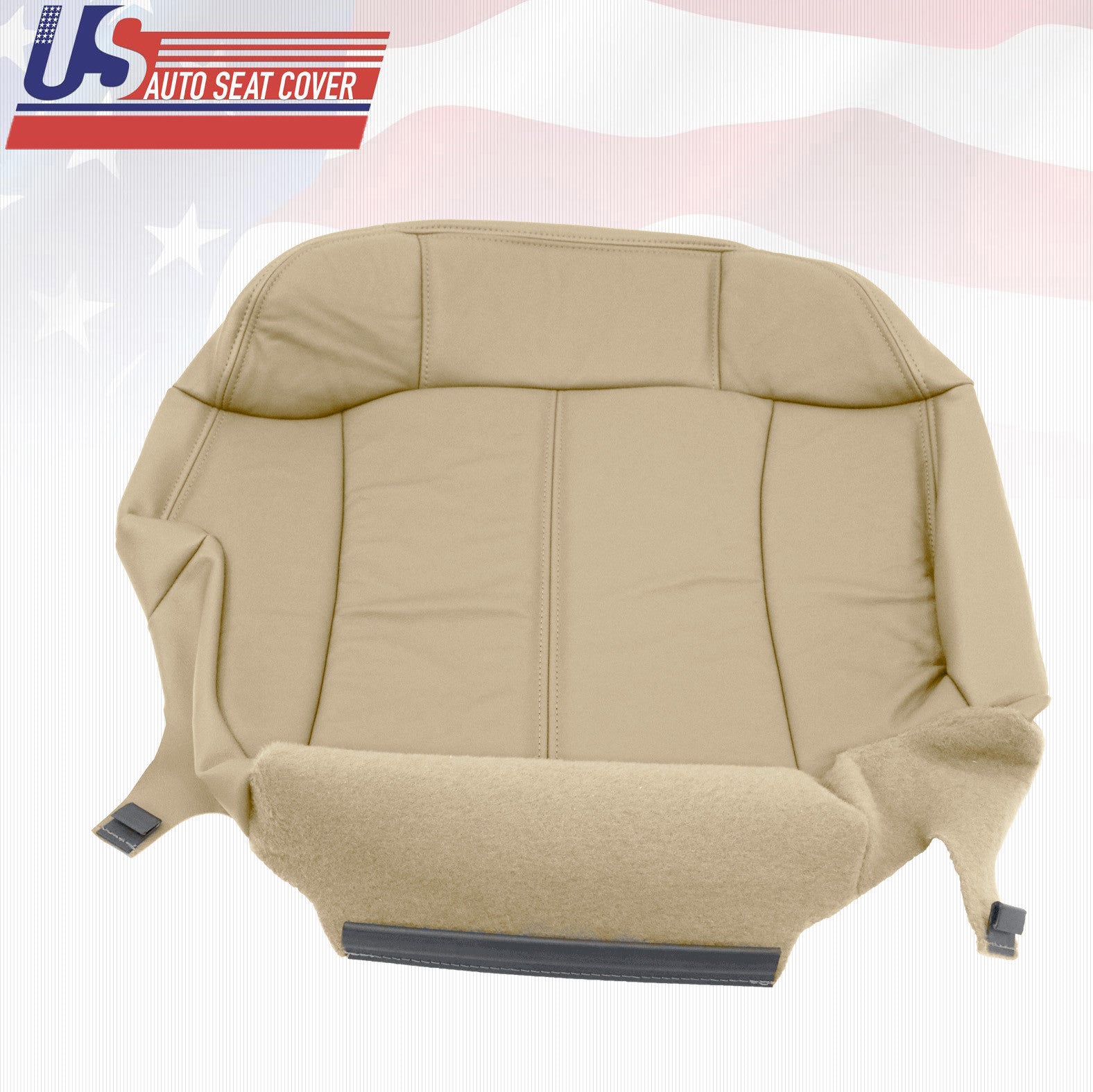 2000 2001 2002 Chevy Tahoe Driver & Passenger Bottom Vinyl Seat Cover Light Tan