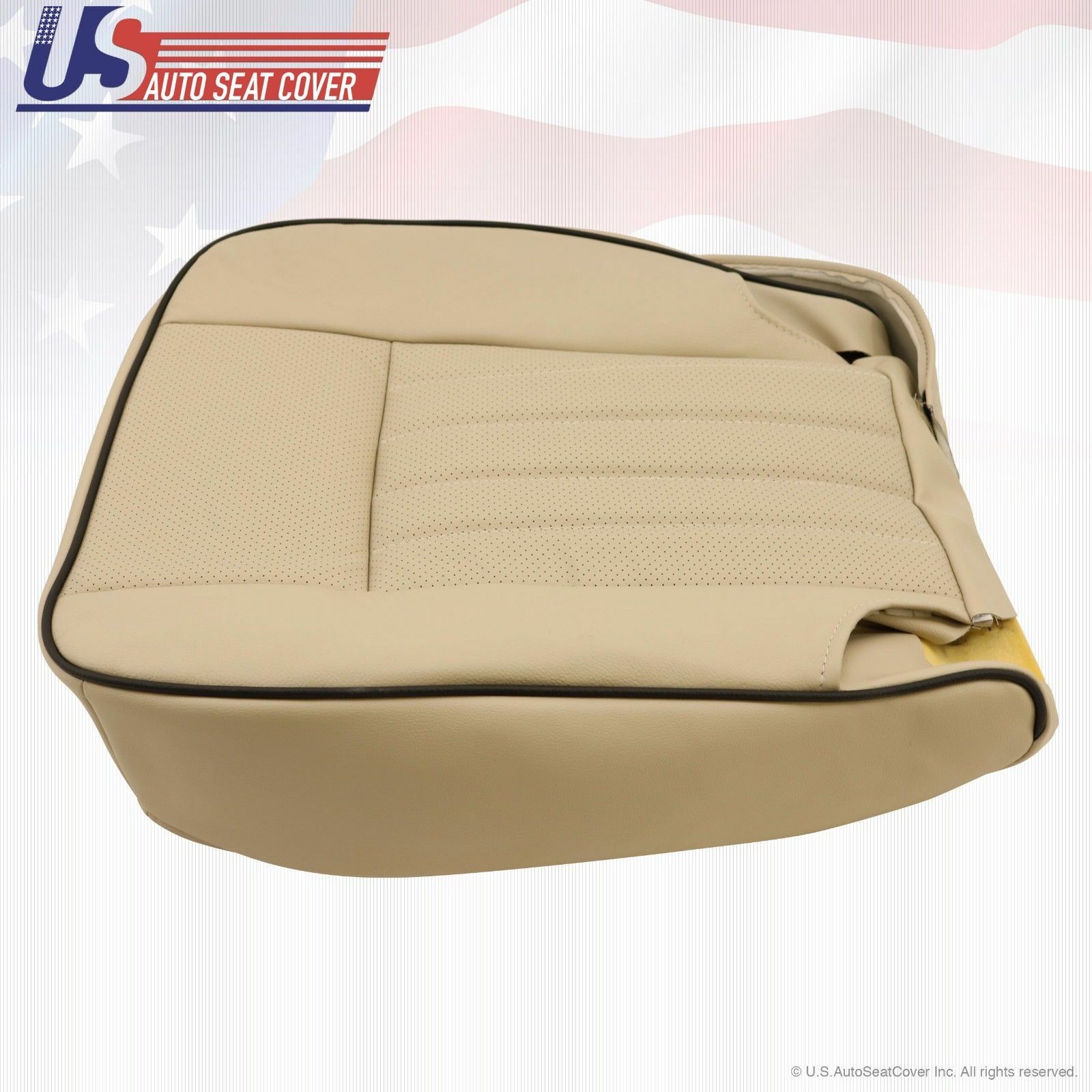 2006 Lincoln Navigator Passenger Bottom Perforated Leather Seat Cover Camel Tan