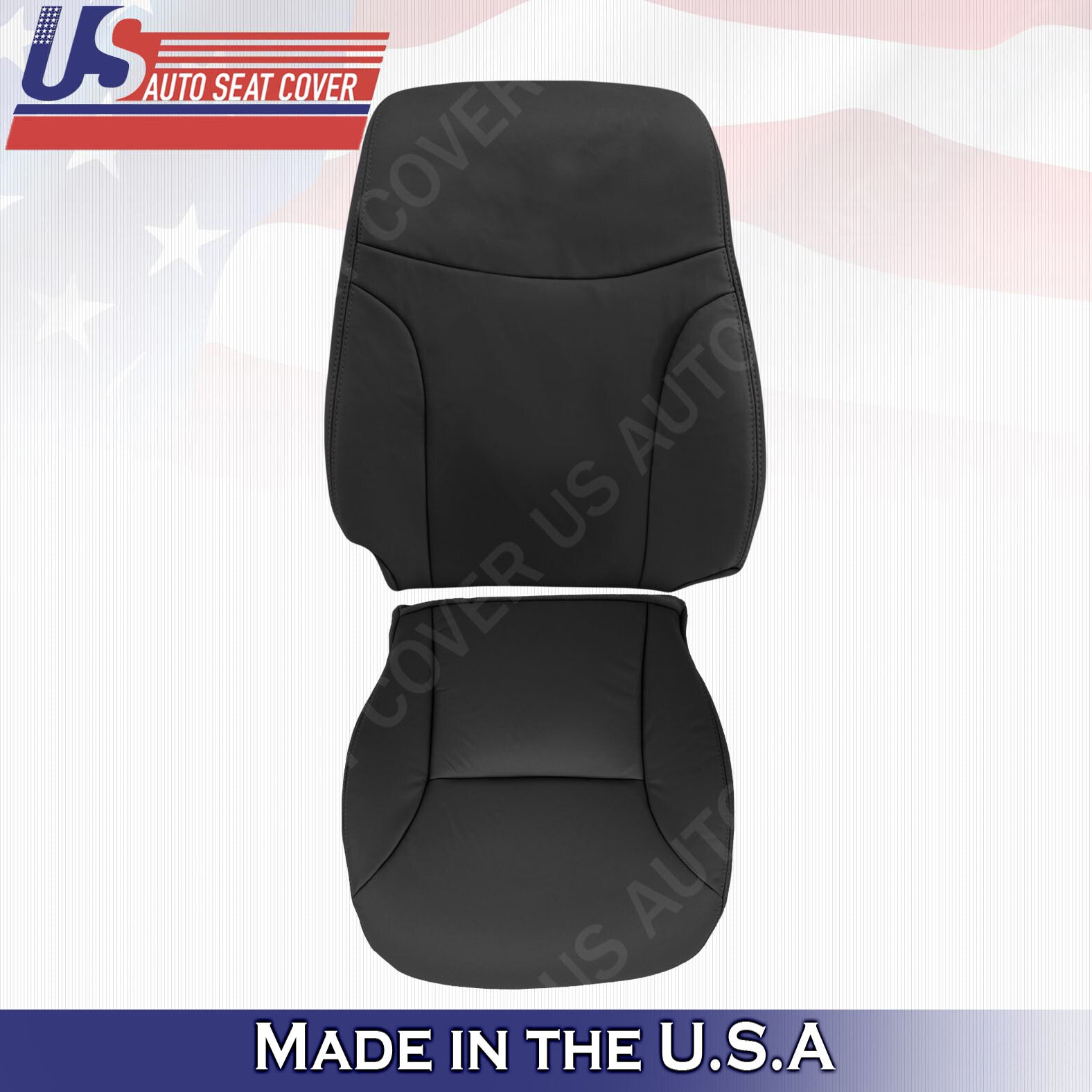 FOR 2002 to 2006 Lexus ES300 ES330 Front Set Top & Bottom Leather Cover BLACK