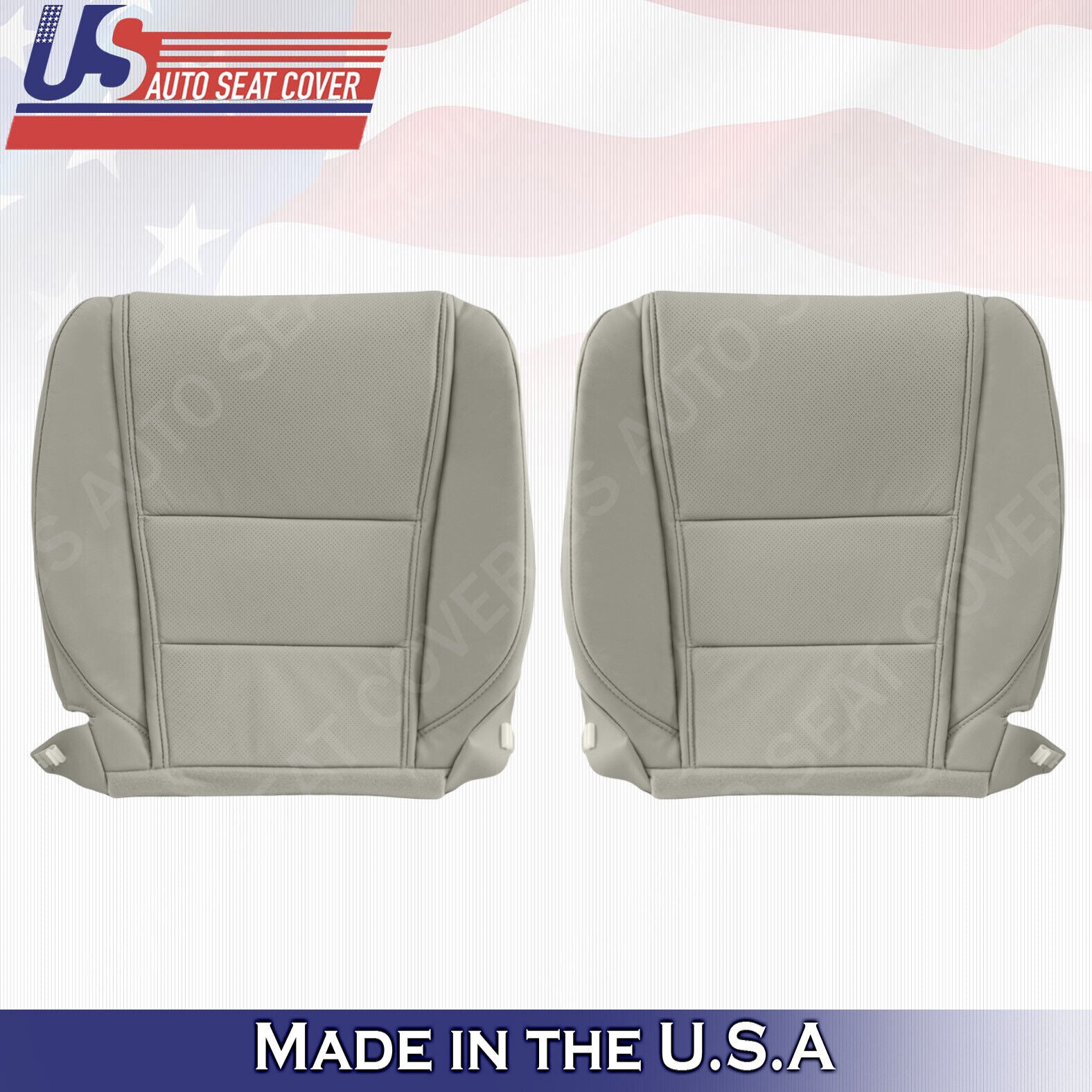 FITS 2009 to 2014 Acura TL Driver Passenger bottom Leather Seat Cover Gray