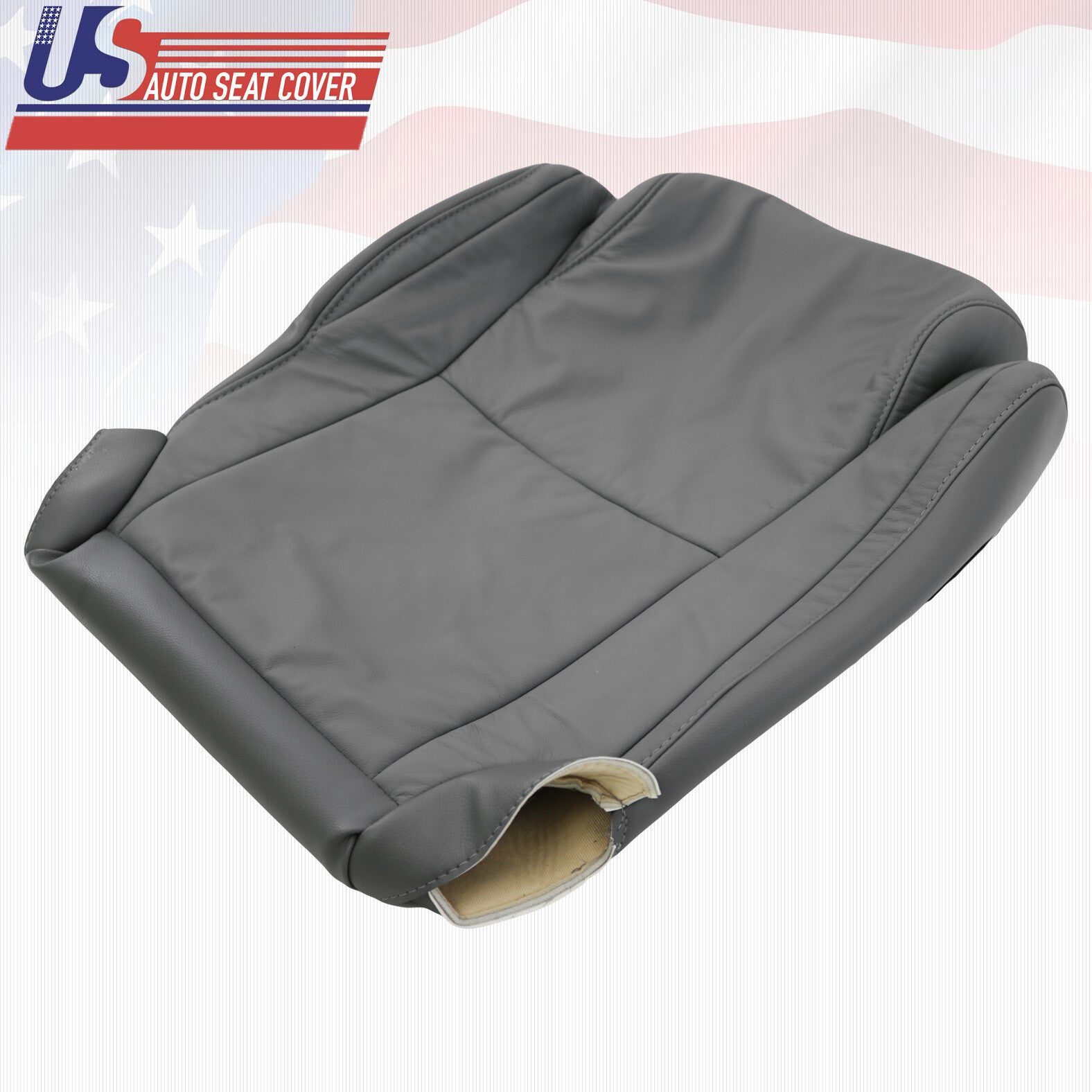 Fits 2007 2008 Toyota Tundra Passenger Bottom Gray Leather Seat Cover