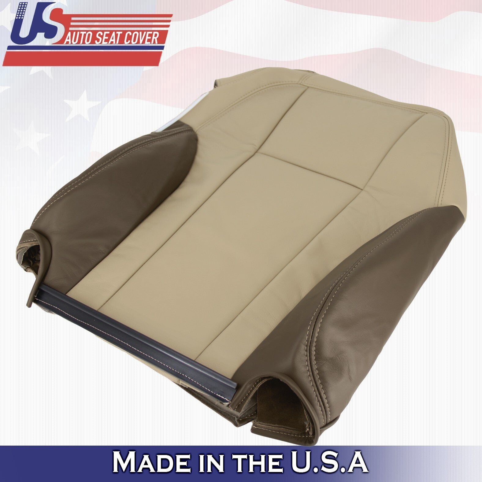 Passenger Bottom &Top Leather Cover 2Tone Tan For 2002 to 2004 Chevy Trailblazer