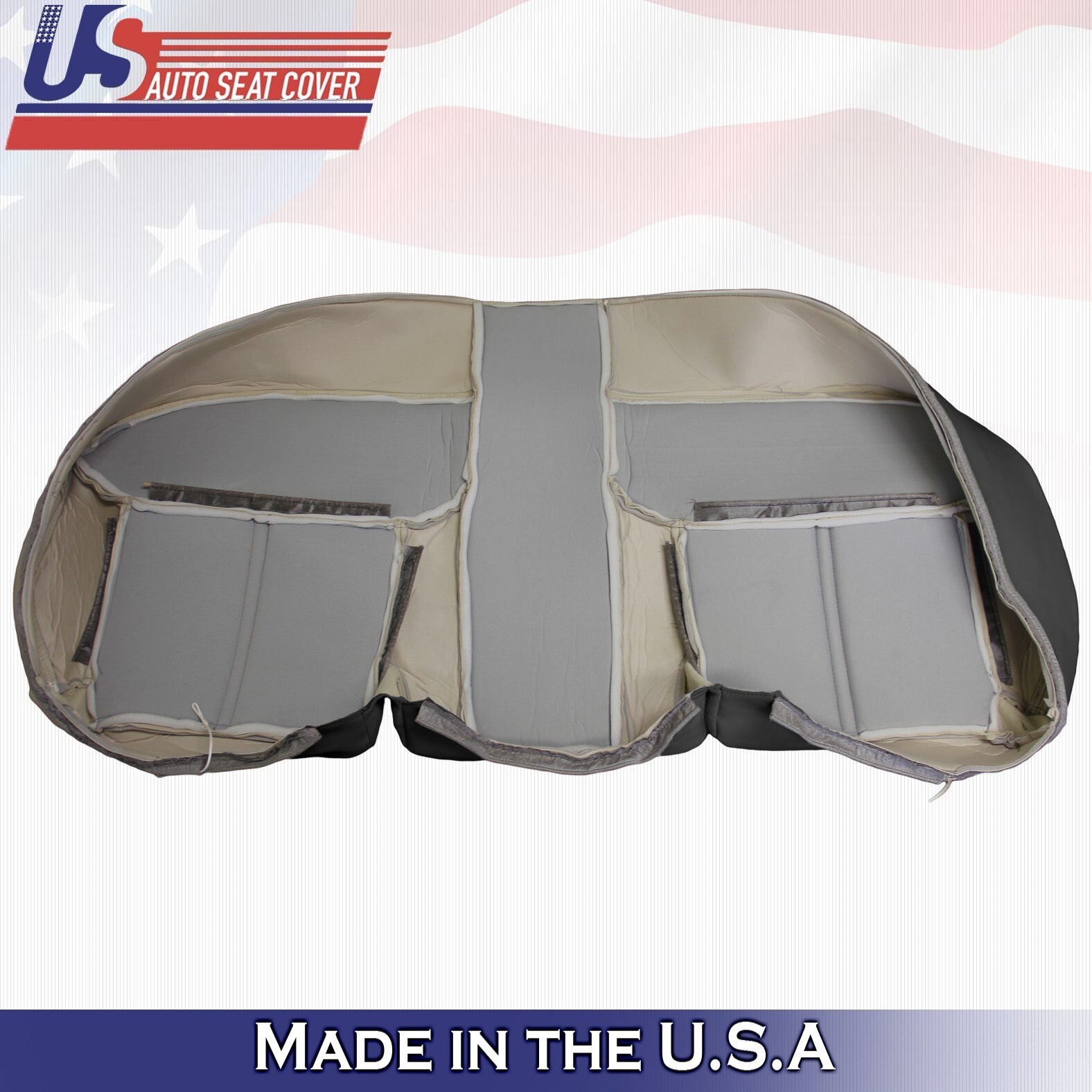 2003 2004 2005 For Lincoln Town Car Rear Bench Bottom Leather Cover Black
