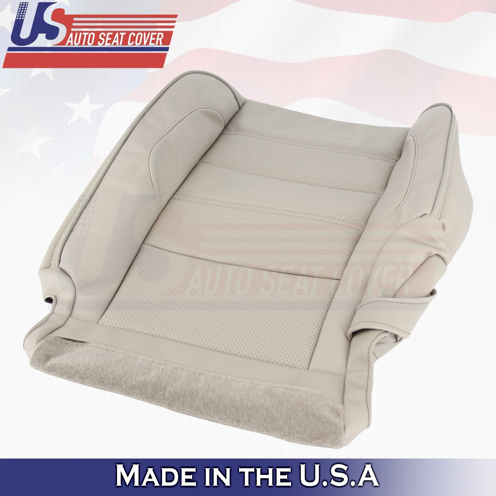 2014 to 2019 For GMC Yukon Denali Rear 2 Top & 2 Bottom Leather Seat Covers Tan