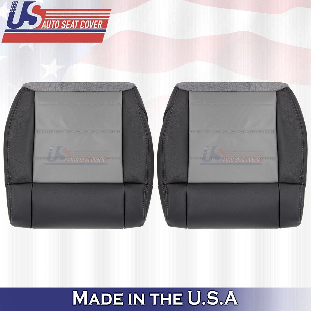 2008 to 2012 Fits Jeep Wrangler Driver&Passenger Bottom Leather Cover 2tone Gray