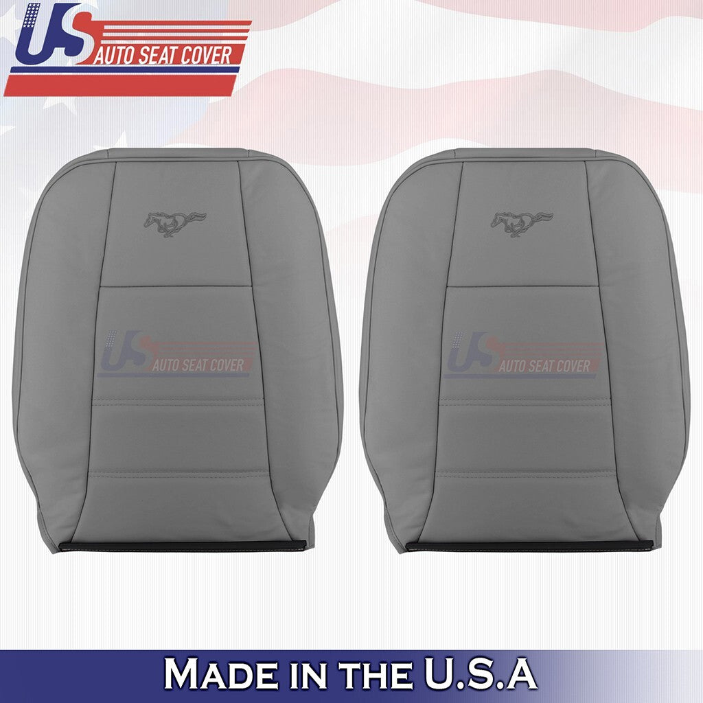 1999-2004 FOR Ford Mustang V6 Front Driver & Passenger Tops Leather Cover Gray