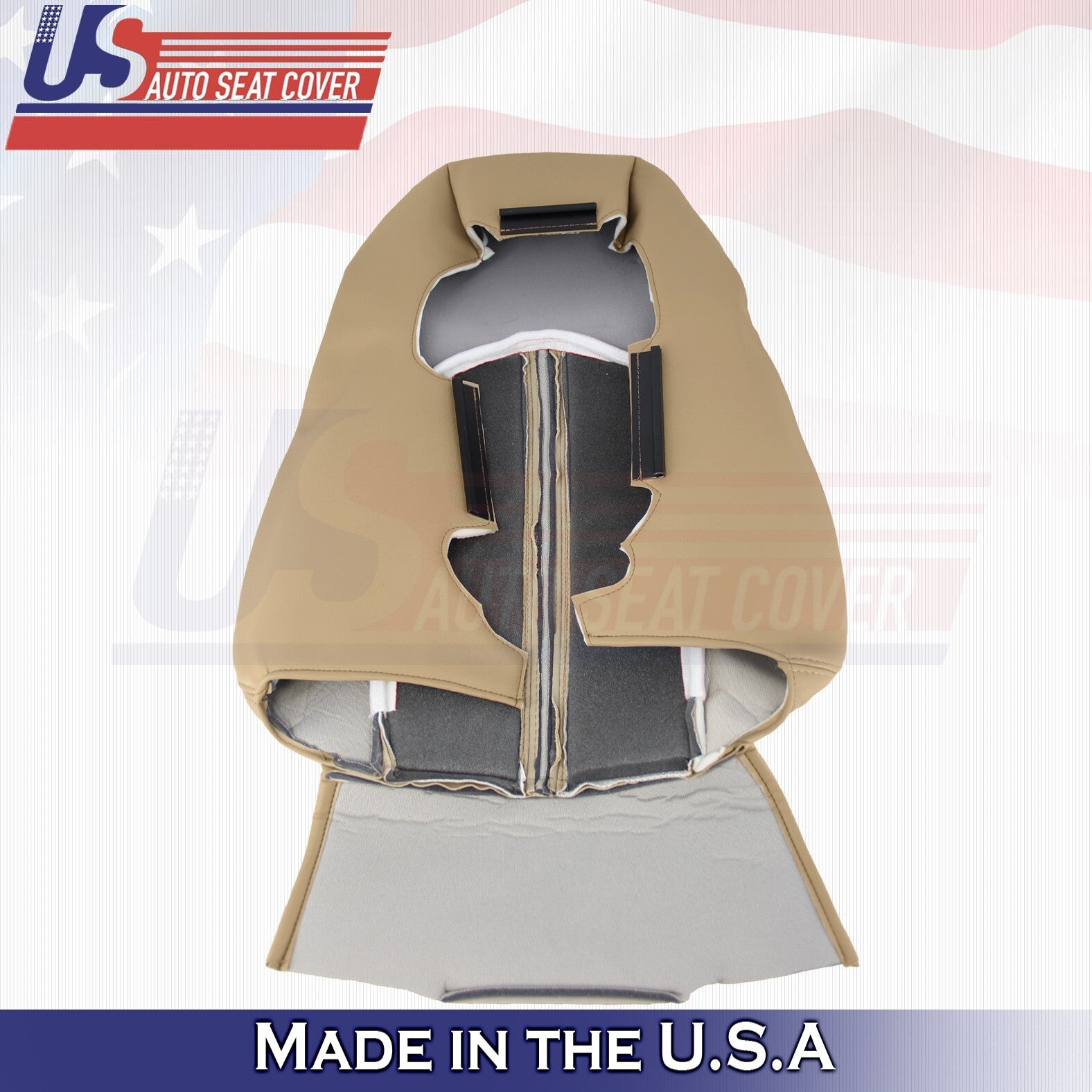 2008 to 2013 For Cadillac CTS Front Driver Top & Bottom Leather Seat Covers Tan