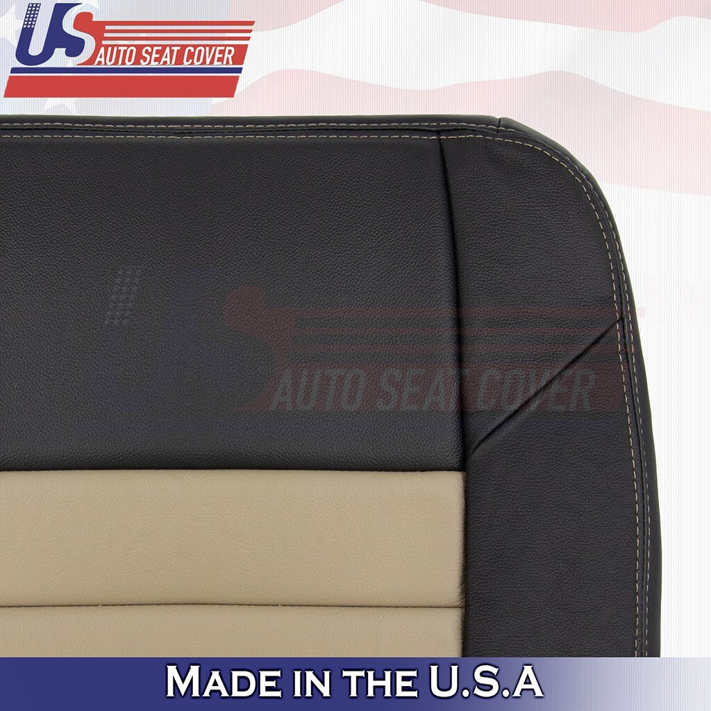 2nd Row Driver Top Seat Cover Black/Tan Fits 2005 Ford Excursion Eddie Bauer