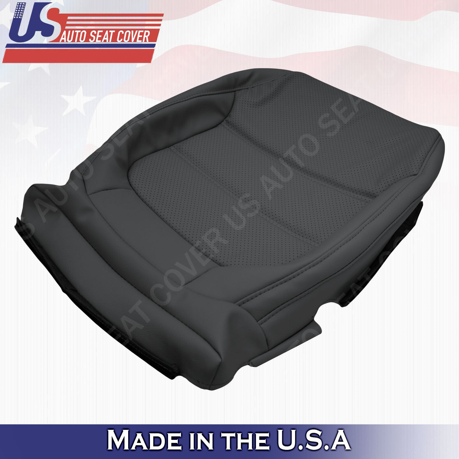 2011 to 2016 Volkswagen Jetta SE DRIVER Bottom Perforated Leather Cover Black
