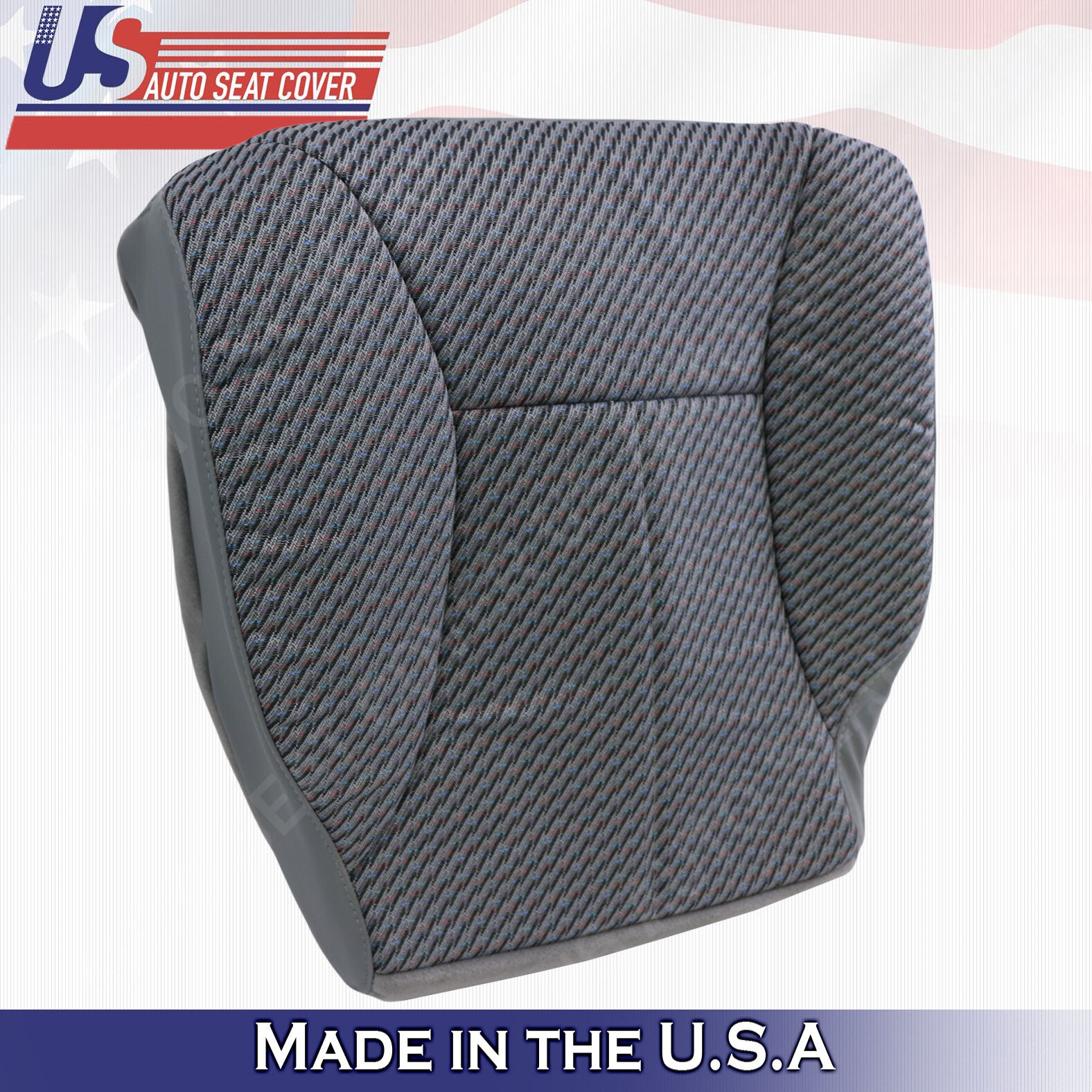 1998 to 2002 Fits Dodge Ram WT Driver & Passenger Bottoms Cloth Seat Cover Gray