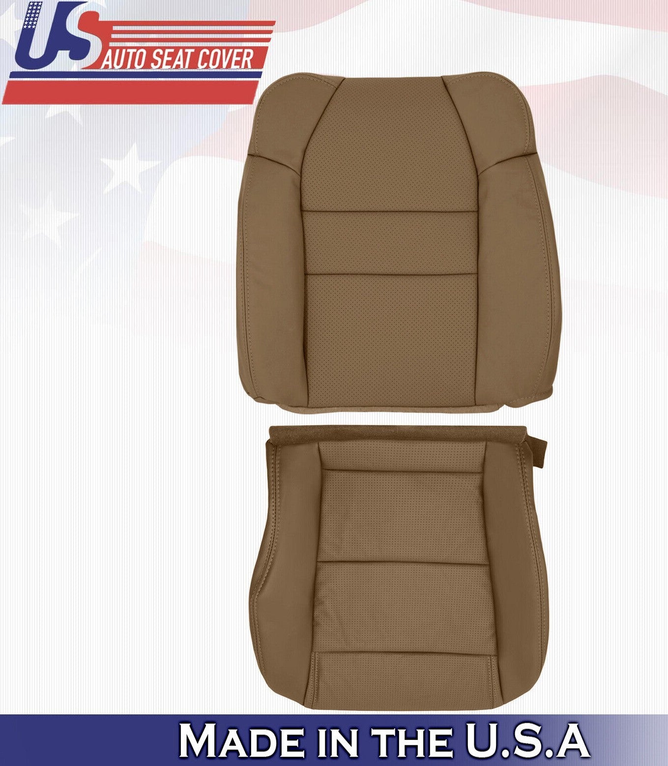 2003 For Acura MDX Passenger Top & Bottom Synthetic Leather Seat Covers Tan