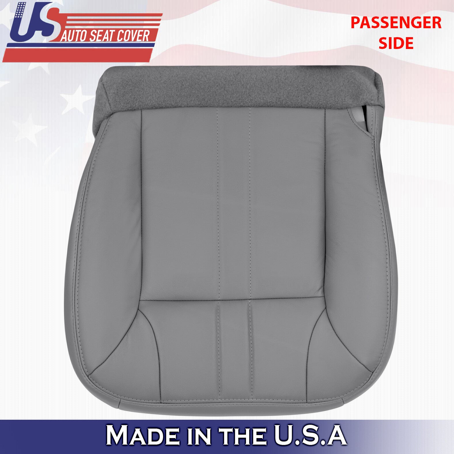 2000 For Ford Excursion Limited XLT Passenger Bottom Leather Seat Cover in Gray
